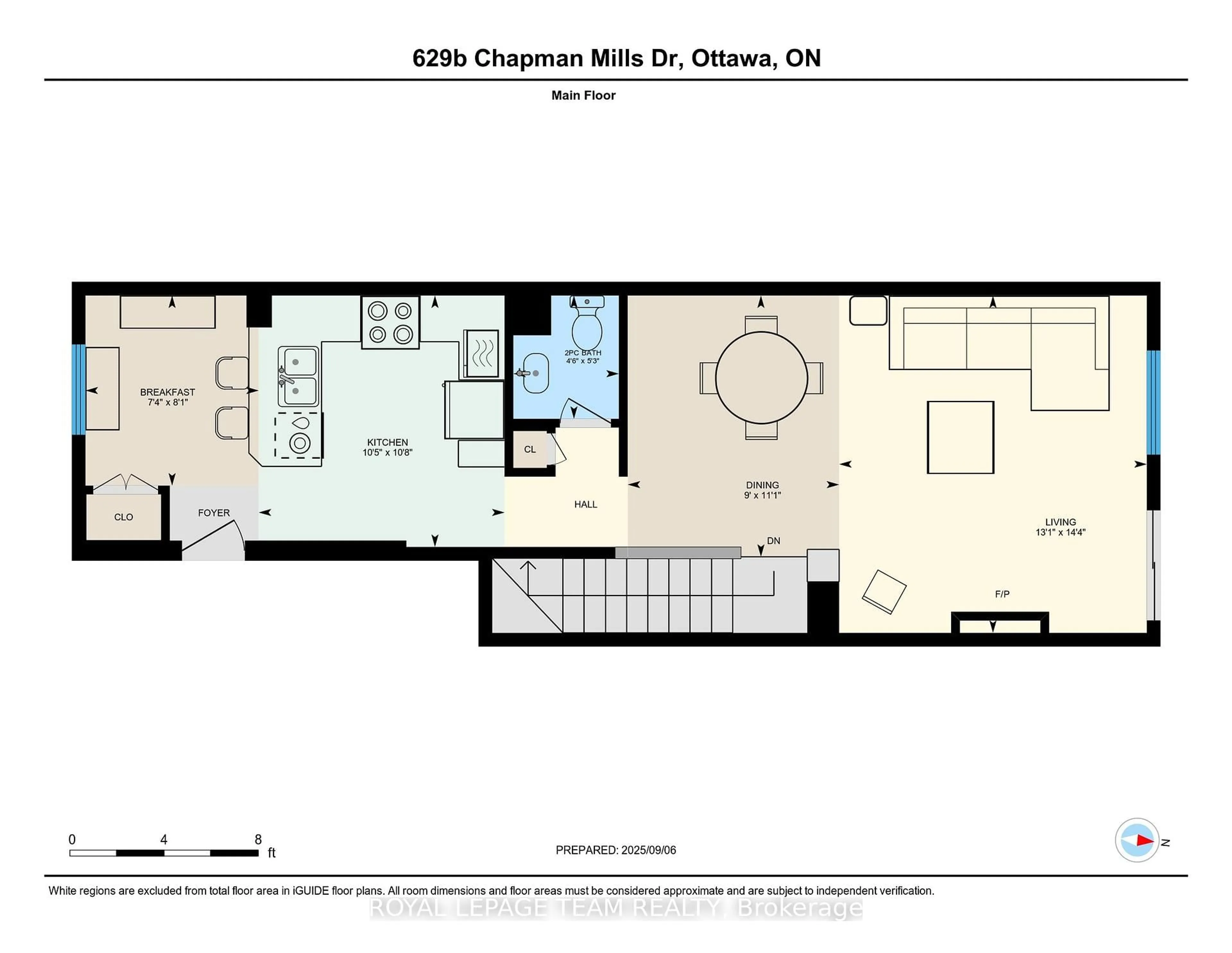 Floor plan for 629 Chapman Mills Dr #B, Ottawa Ontario K2J 5T1