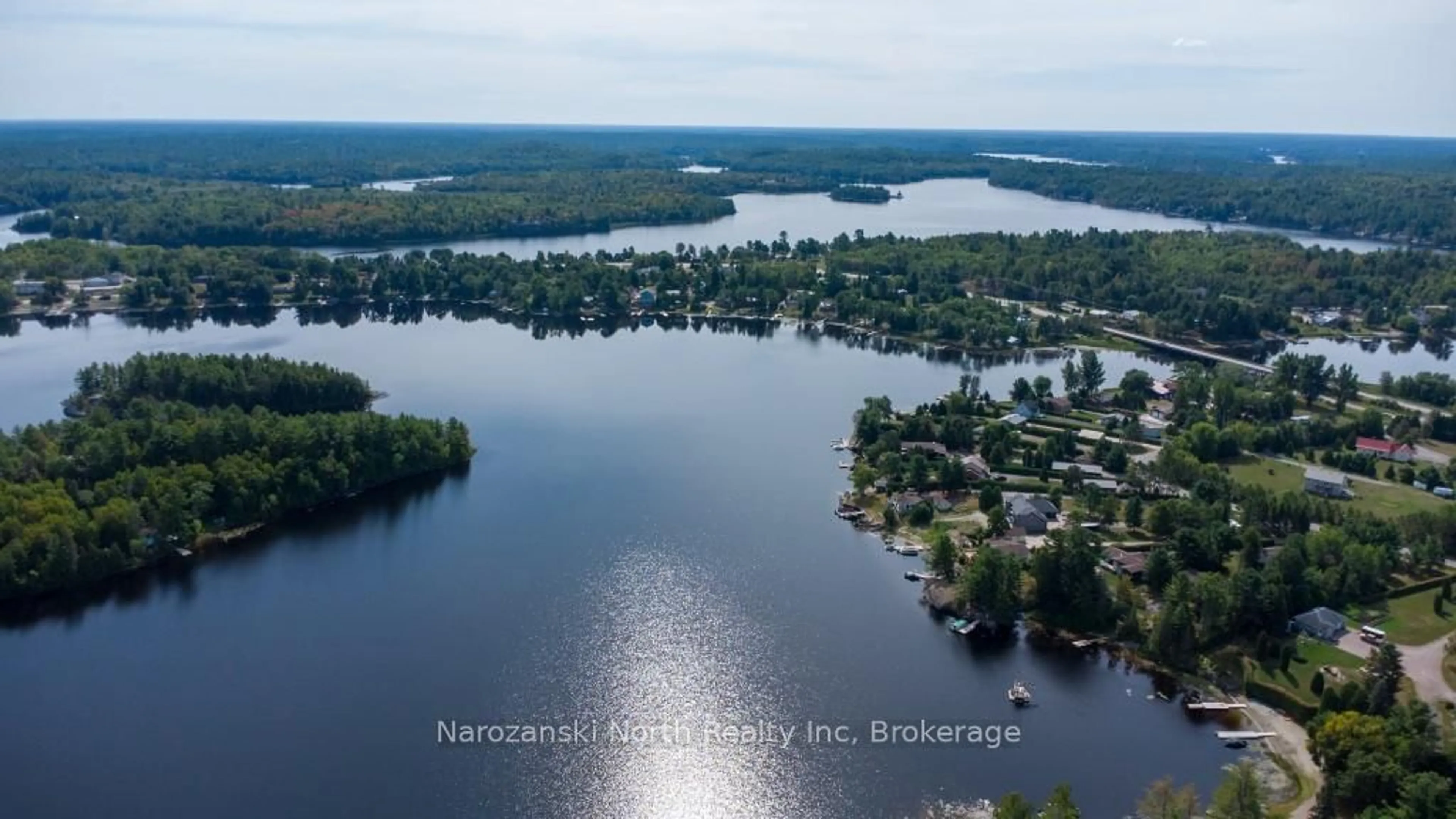 A pic from outside/outdoor area/front of a property/back of a property/a pic from drone, water/lake/river/ocean view for 64 Leger Rd, French River Ontario P0M 1A0