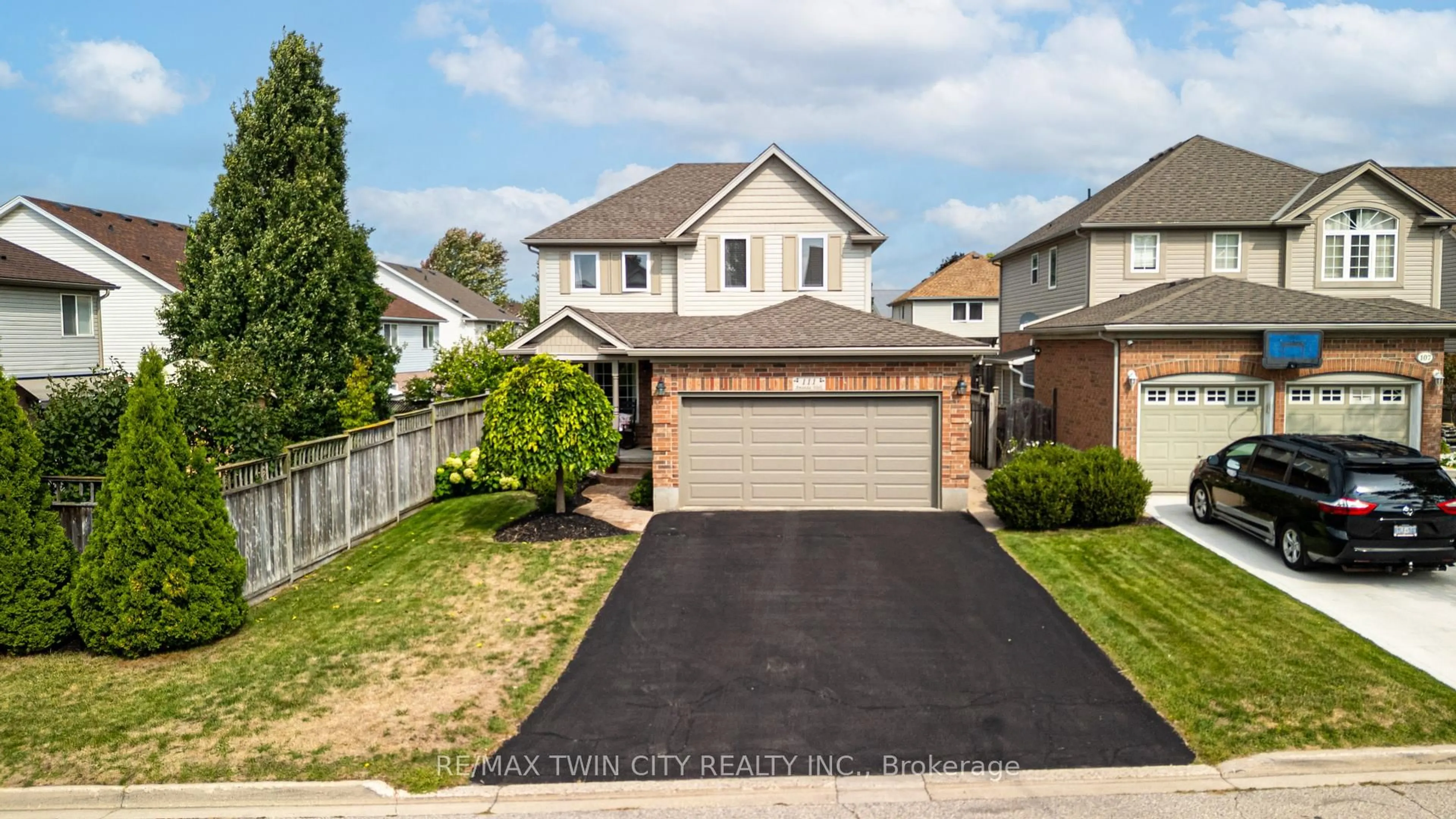 Home with vinyl exterior material, street for 111 Amanda Walk, Cambridge Ontario N3C 4K7