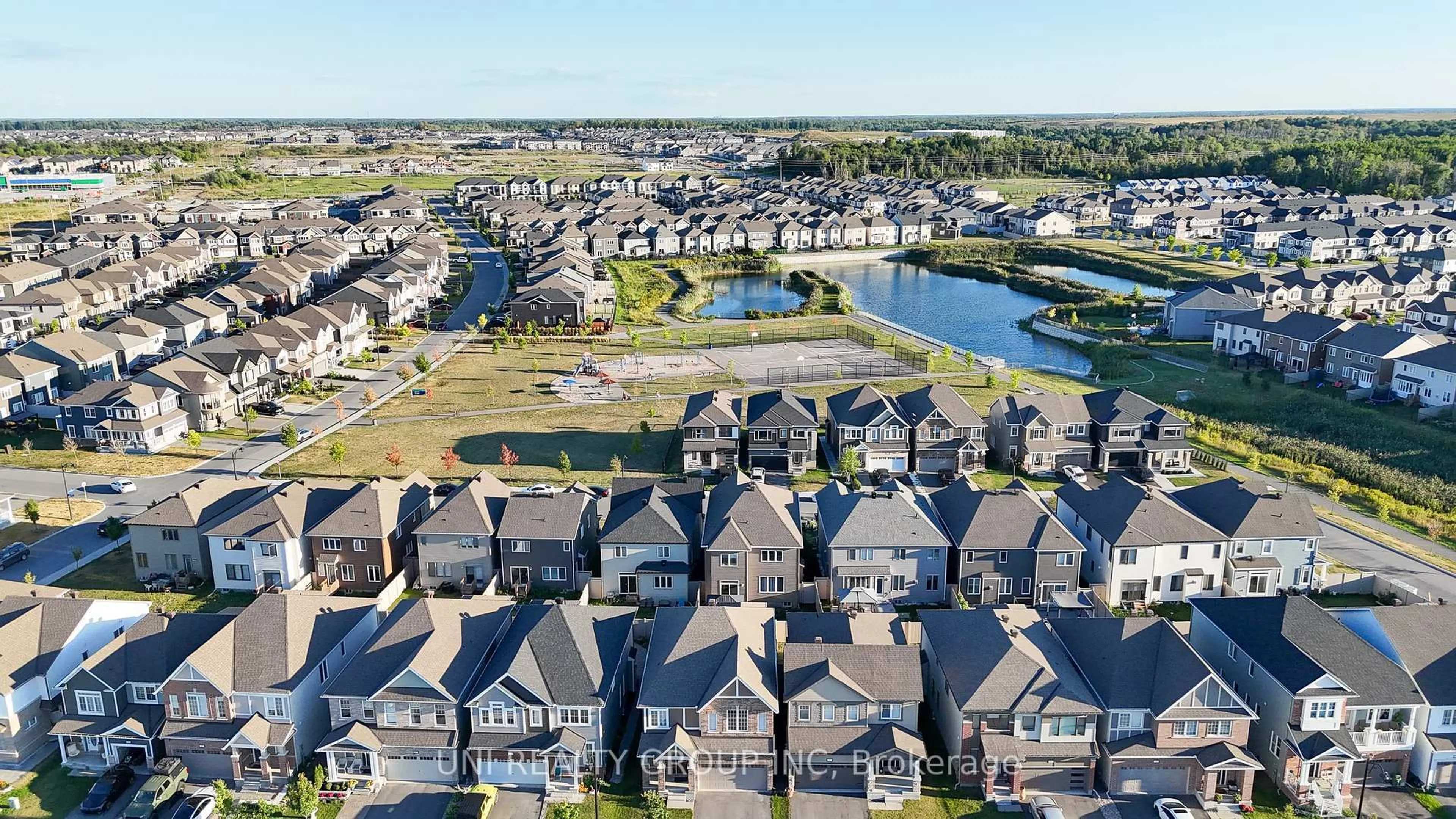A pic from outside/outdoor area/front of a property/back of a property/a pic from drone, water/lake/river/ocean view for 309 PROXIMA Terr, Ottawa Ontario K2J 6T1