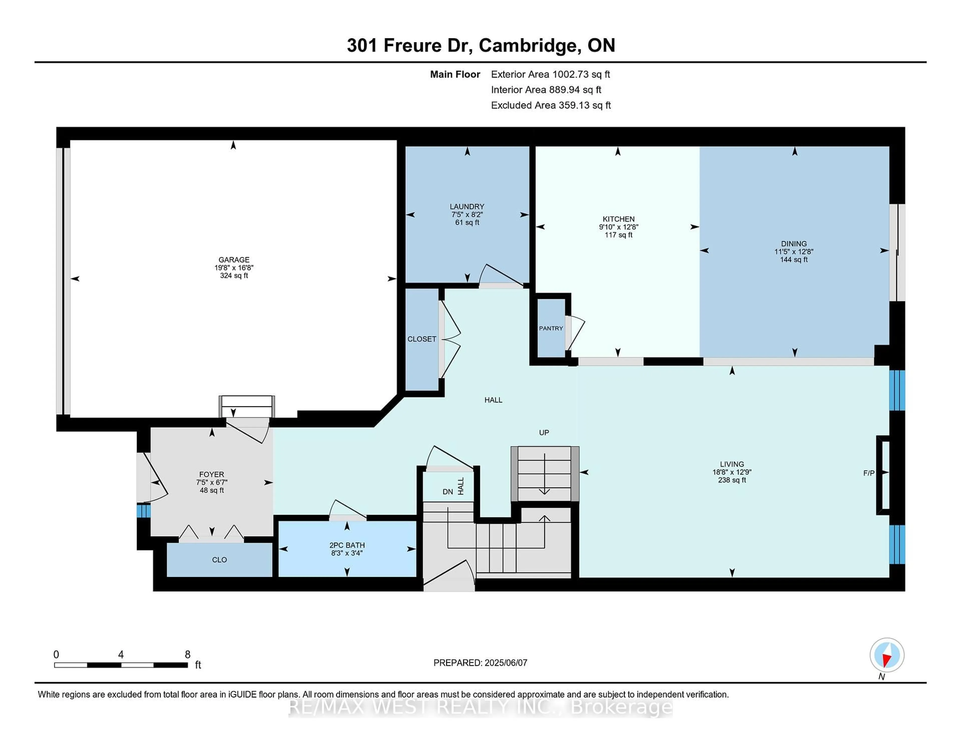 Floor plan for 301 Freure Dr, Cambridge Ontario N1S 0B5
