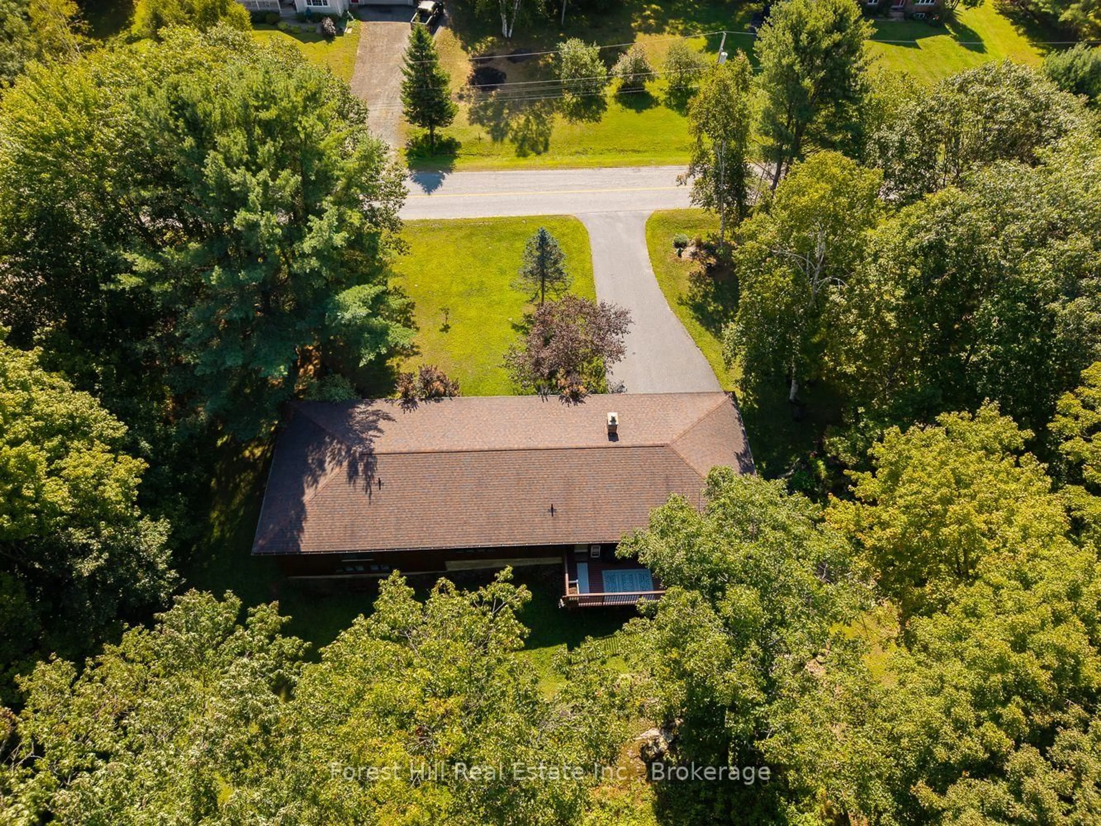 A pic from outside/outdoor area/front of a property/back of a property/a pic from drone, forest/trees view for 17 Skerryvore Circ, McDougall Ontario P2A 2W9