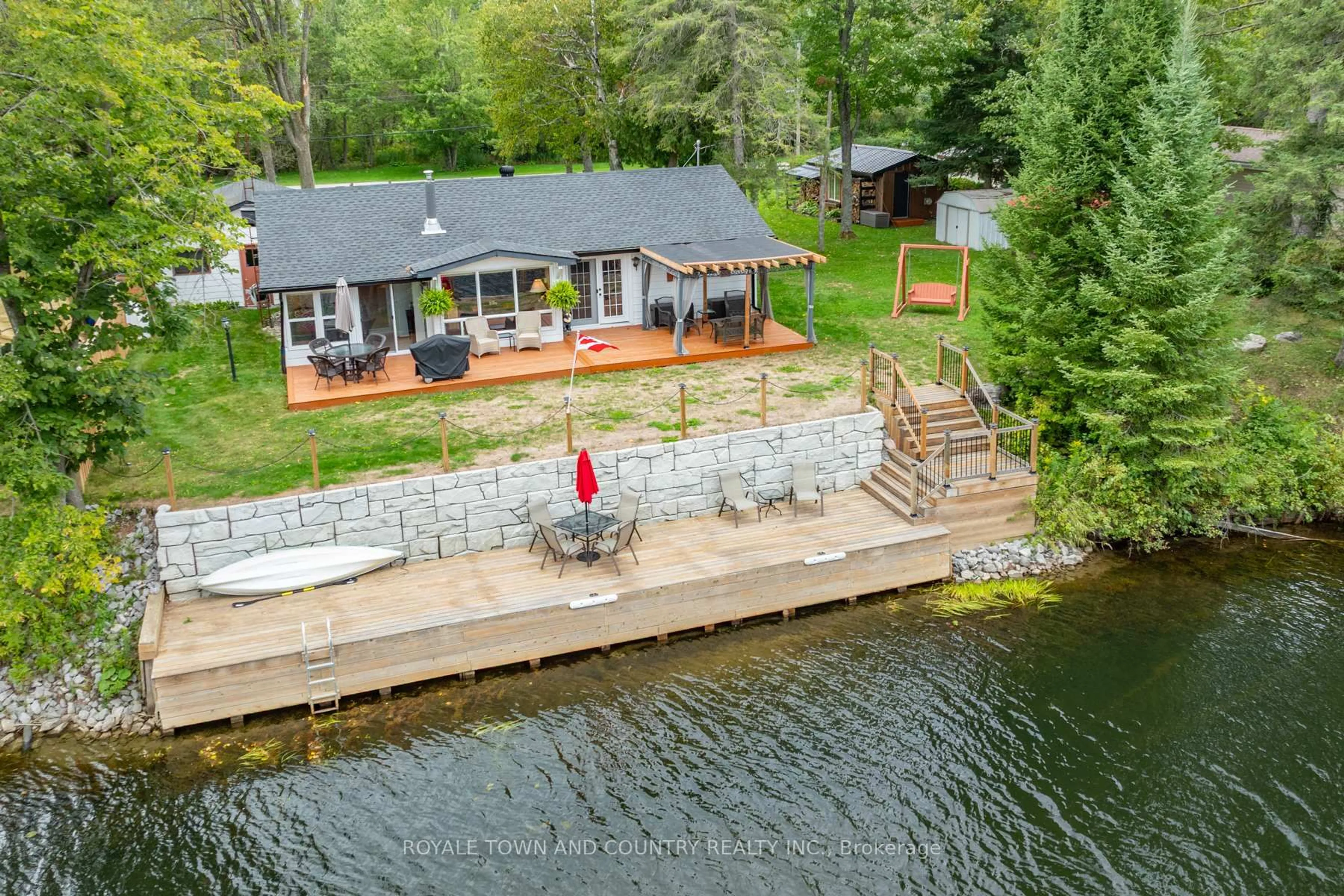 A pic from outside/outdoor area/front of a property/back of a property/a pic from drone, water/lake/river/ocean view for 27 CEDARPLANK Rd, Kawartha Lakes Ontario K0M 1N0