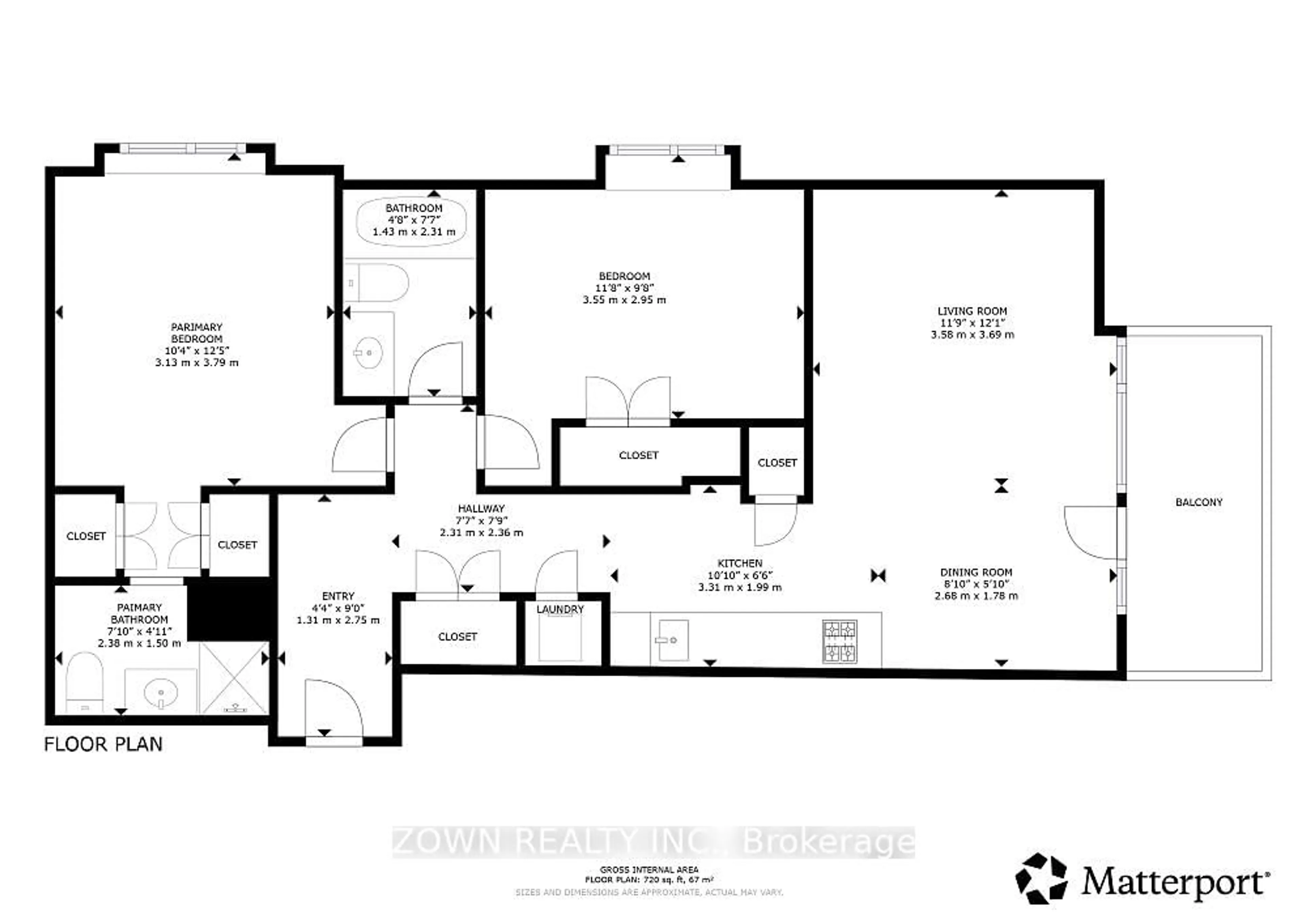 Floor plan for 201 PARKDALE Ave #807, Ottawa Ontario K1Y 1E8