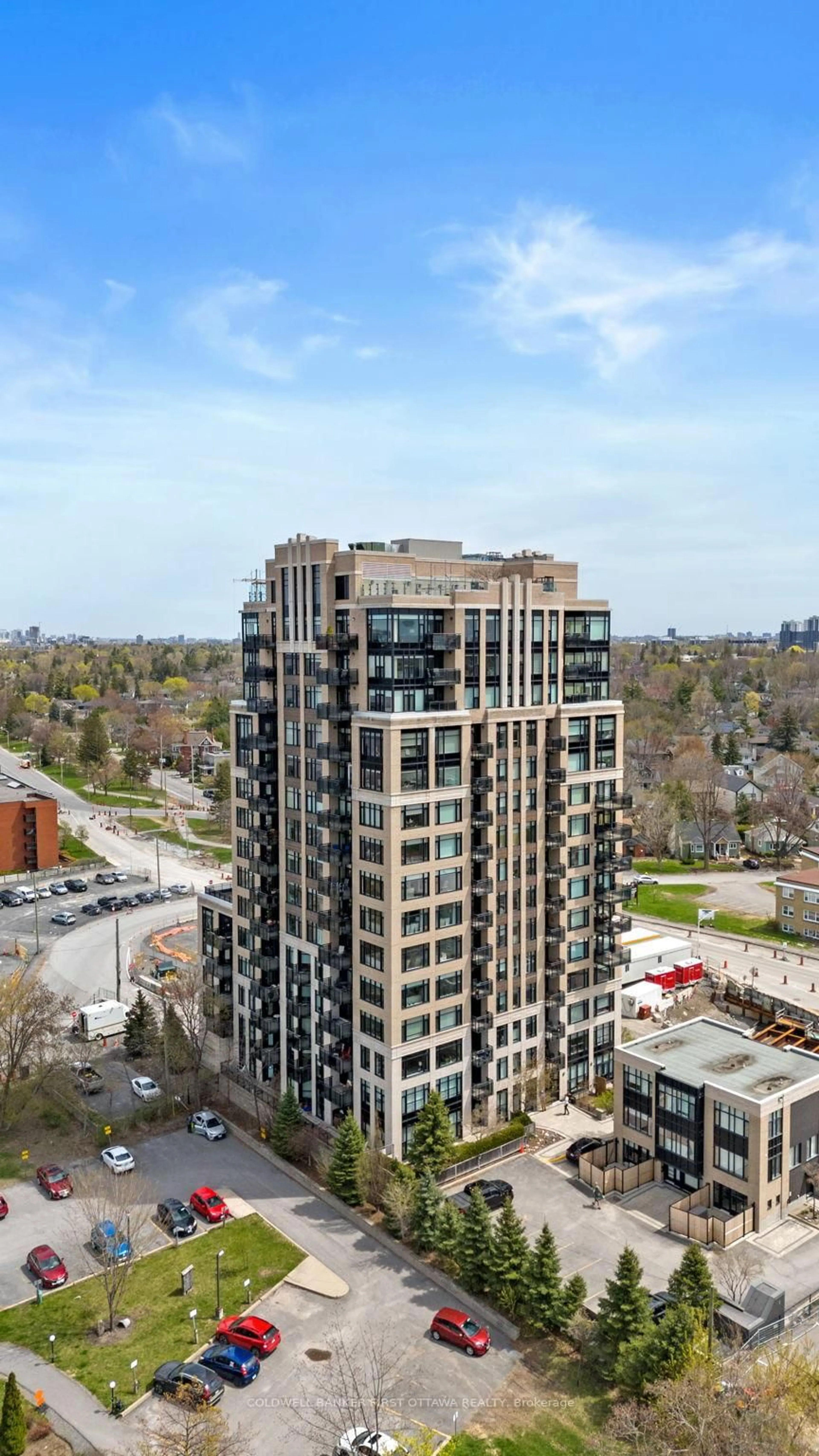 A pic from outside/outdoor area/front of a property/back of a property/a pic from drone, city buildings view from balcony for 75 Cleary Ave #1006, Ottawa Ontario K2A 1R8