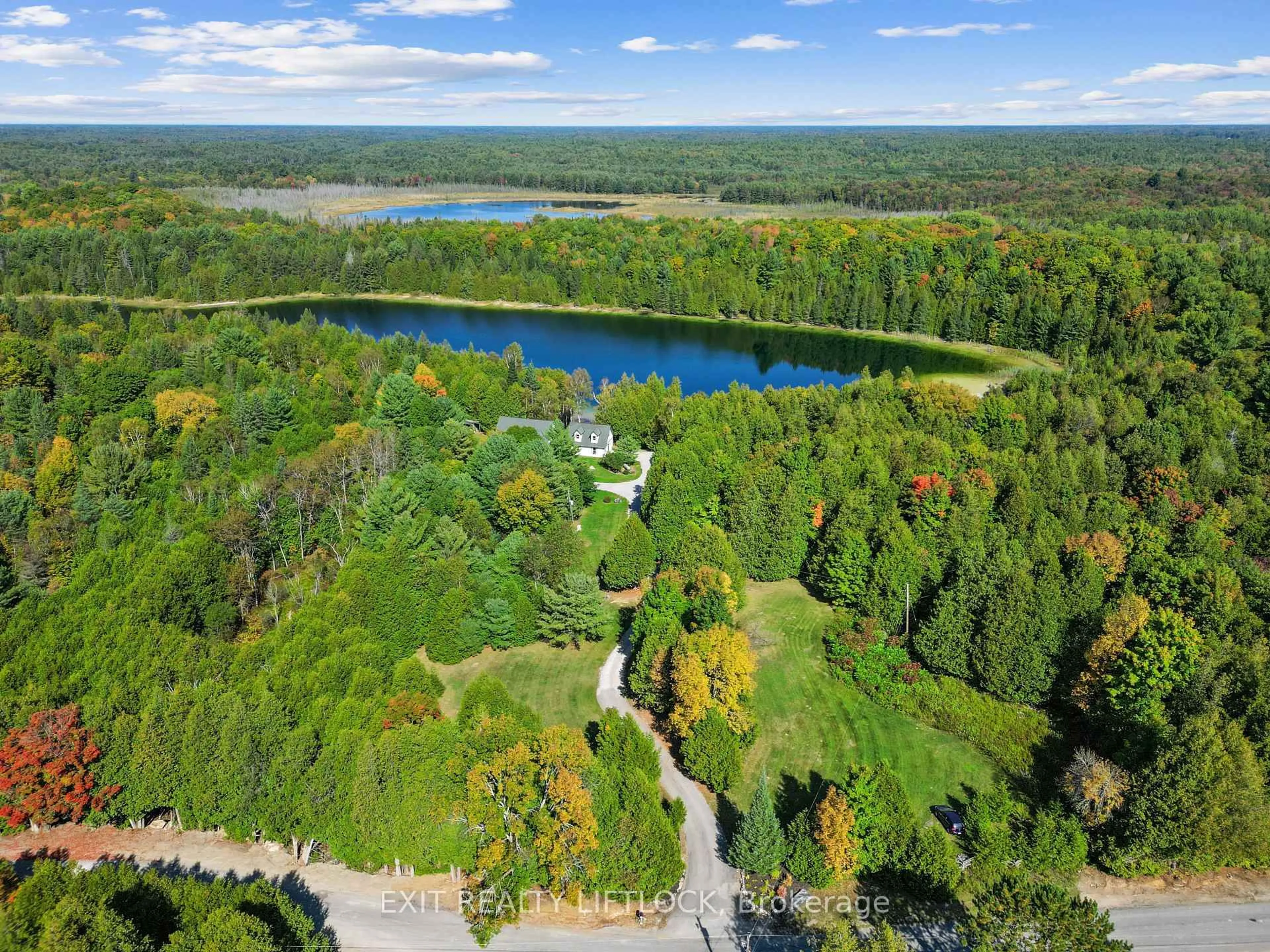 A pic from outside/outdoor area/front of a property/back of a property/a pic from drone, water/lake/river/ocean view for 169 Dutch Line Rd, Kawartha Lakes Ontario K0M 2A0