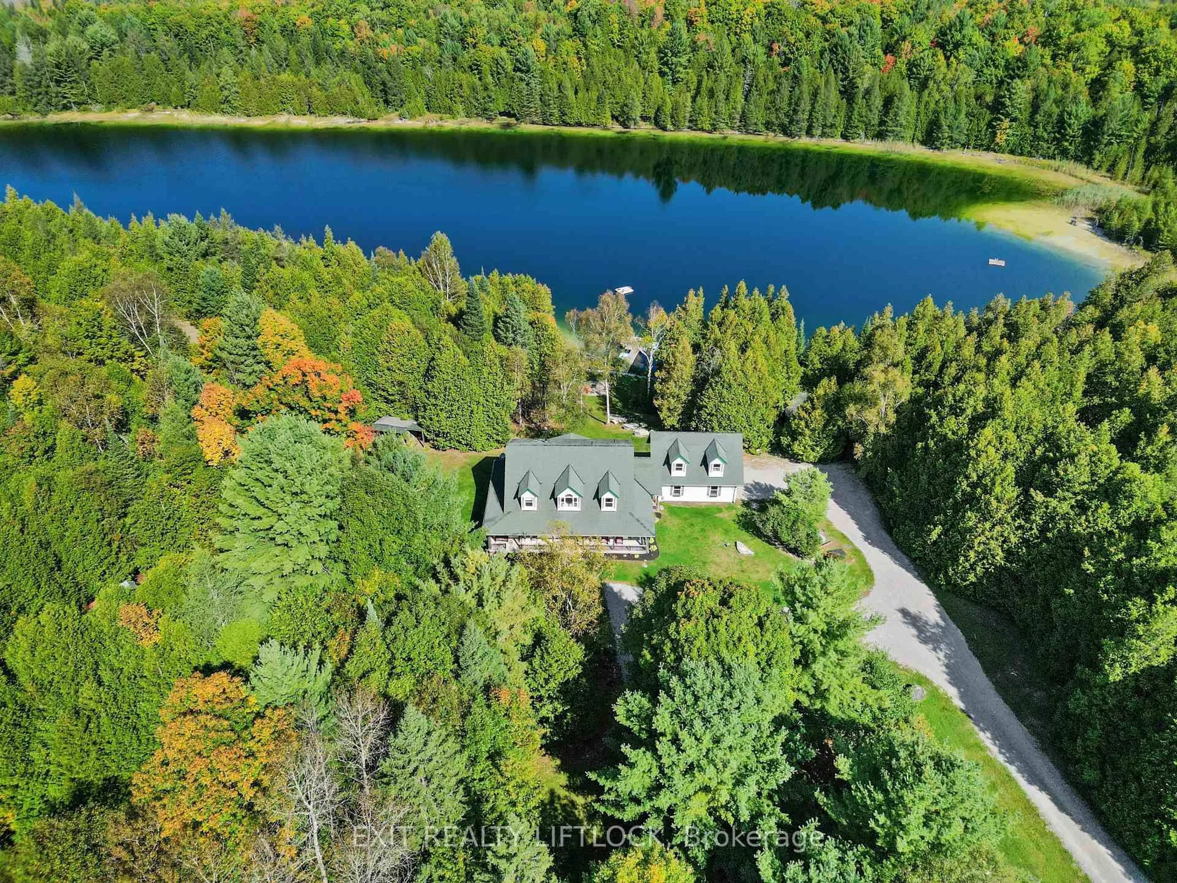 A pic from outside/outdoor area/front of a property/back of a property/a pic from drone, water/lake/river/ocean view for 169 Dutch Line Rd, Kawartha Lakes Ontario K0M 2A0