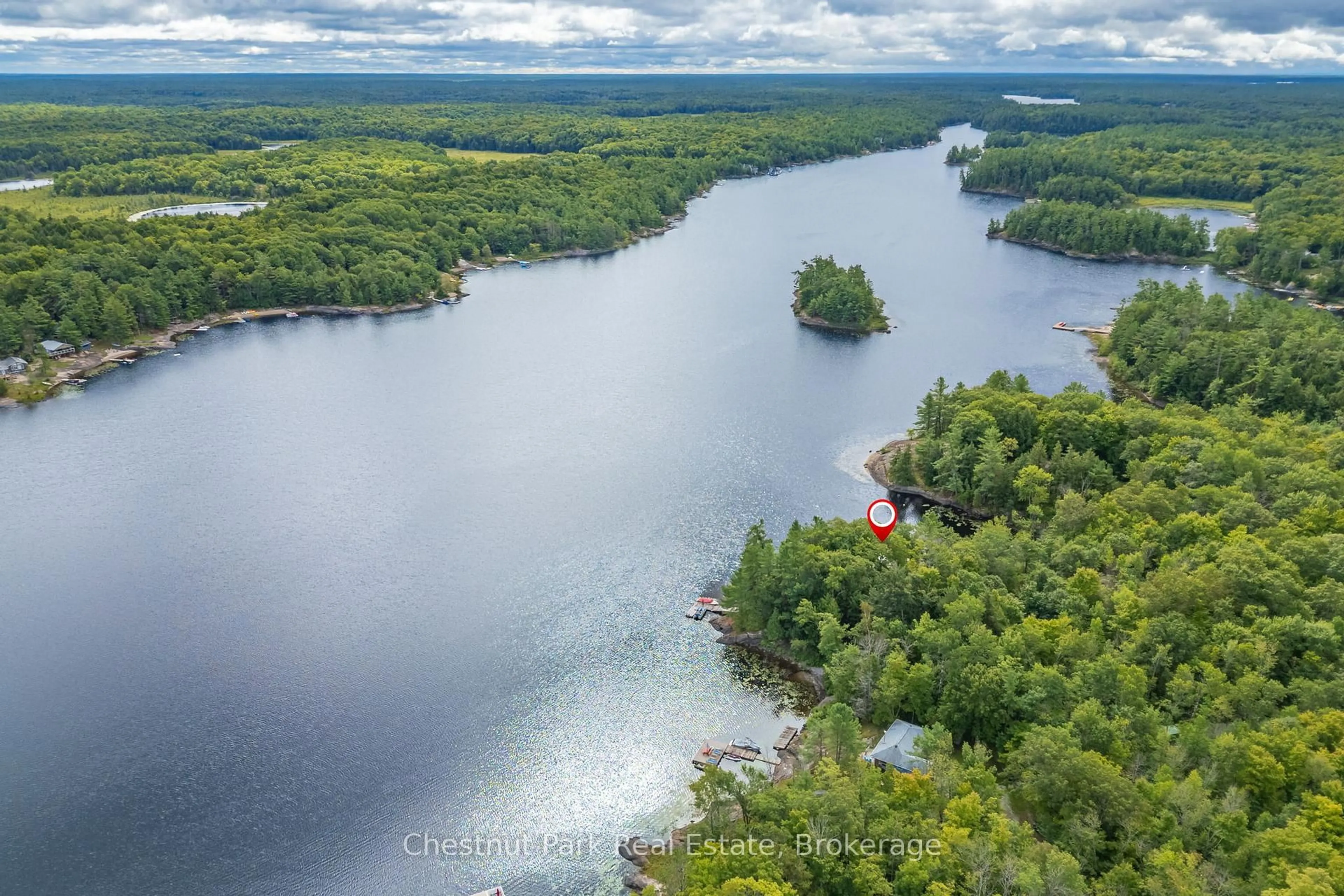 A pic from outside/outdoor area/front of a property/back of a property/a pic from drone, water/lake/river/ocean view for 517 Mohawk Rd, Georgian Bay Ontario L0K 1S0