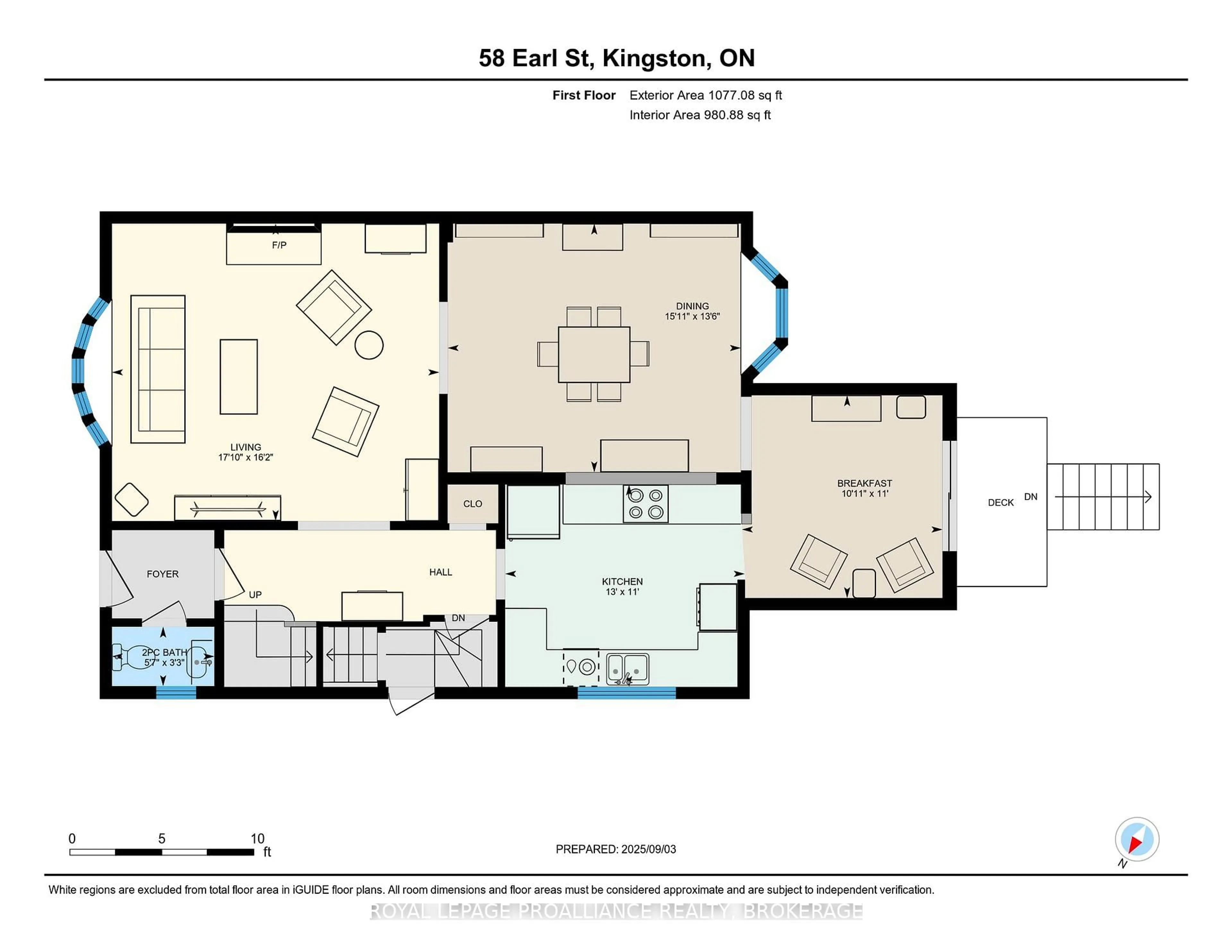 Floor plan for 58 Earl St, Kingston Ontario K7L 2G6