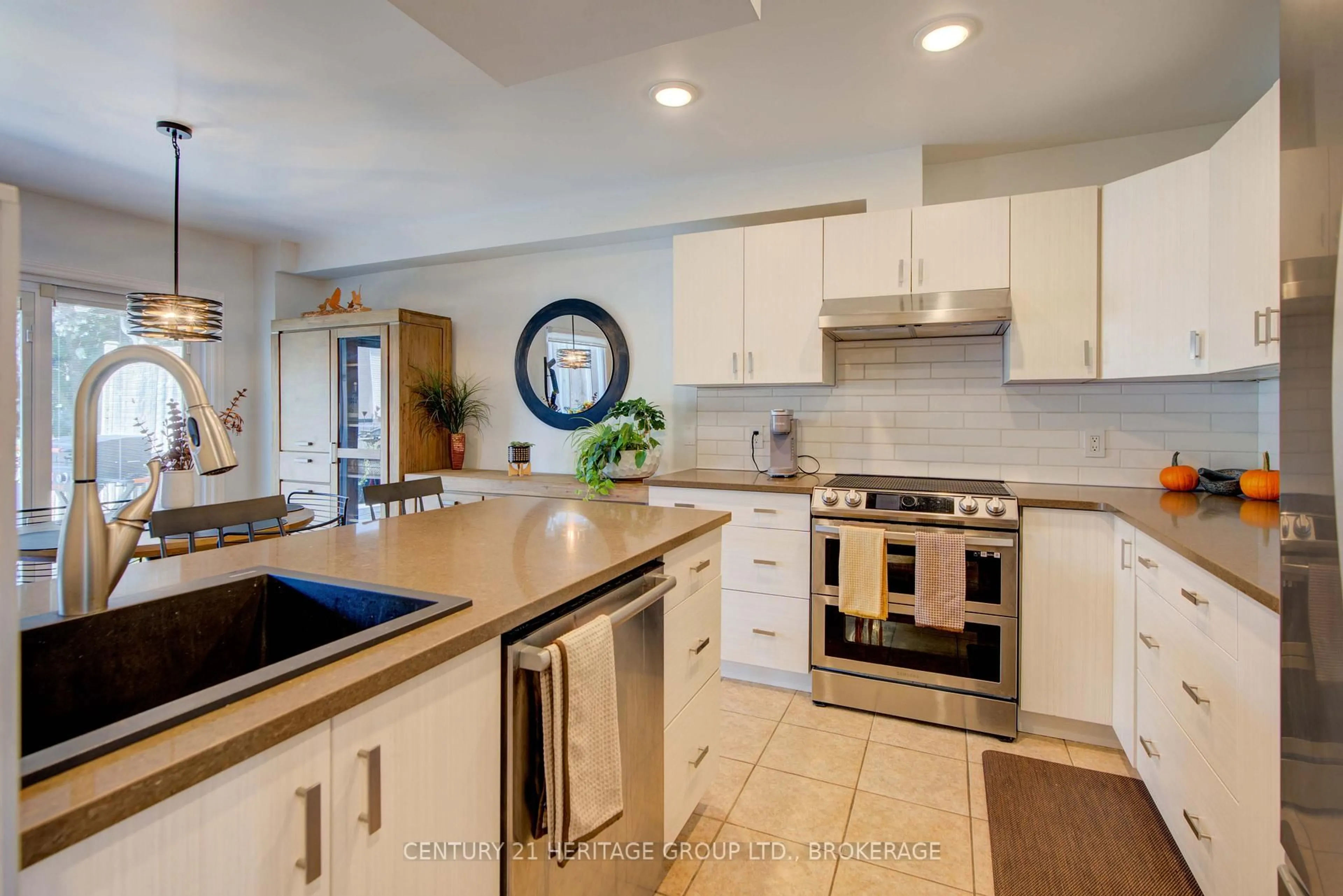 Open concept kitchen, ceramic/tile floor for 244 River St, Gananoque Ontario K7G 2P7