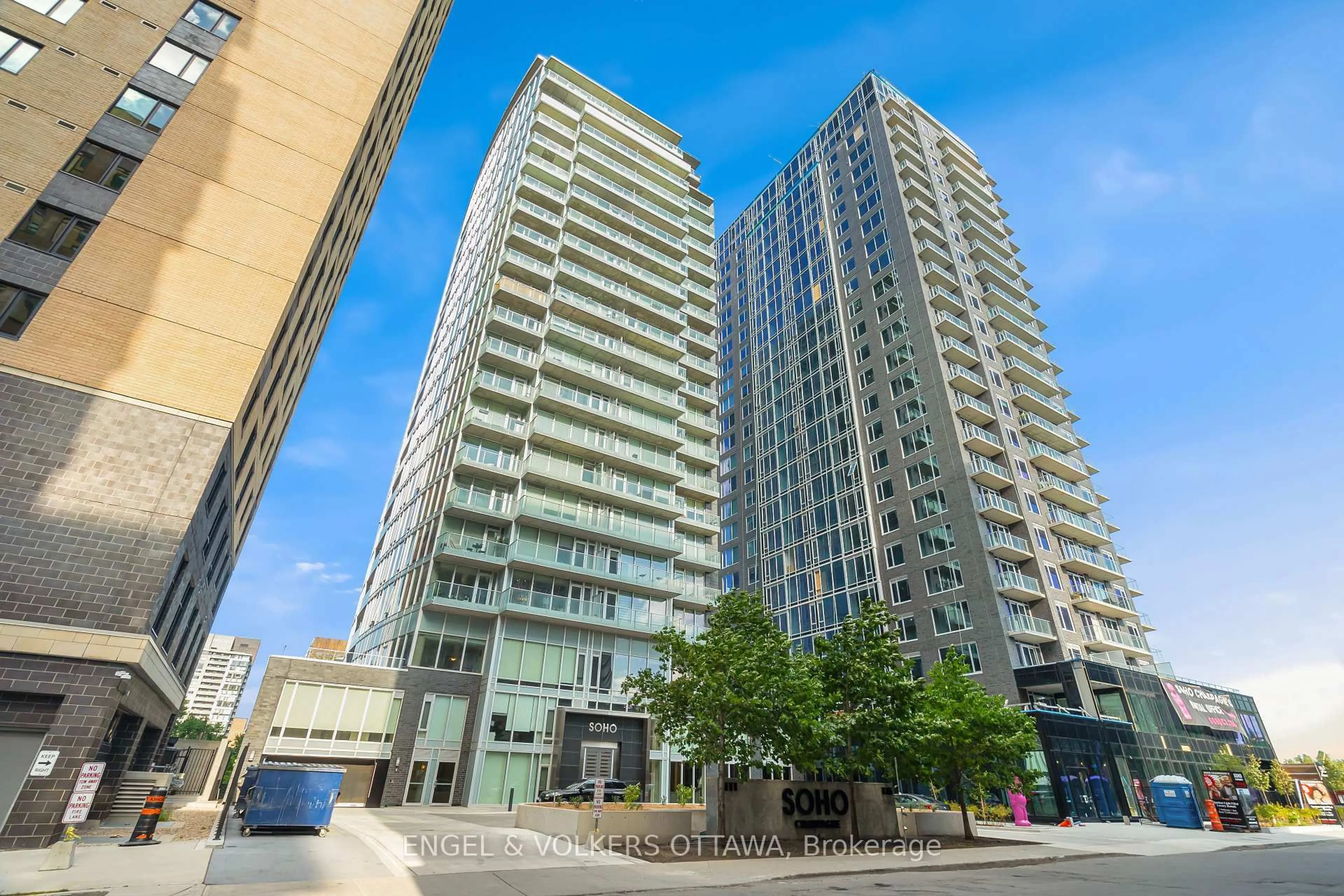 Patio, city buildings view from balcony for 111 Champagne Ave #807, Ottawa Ontario K1S 5V3
