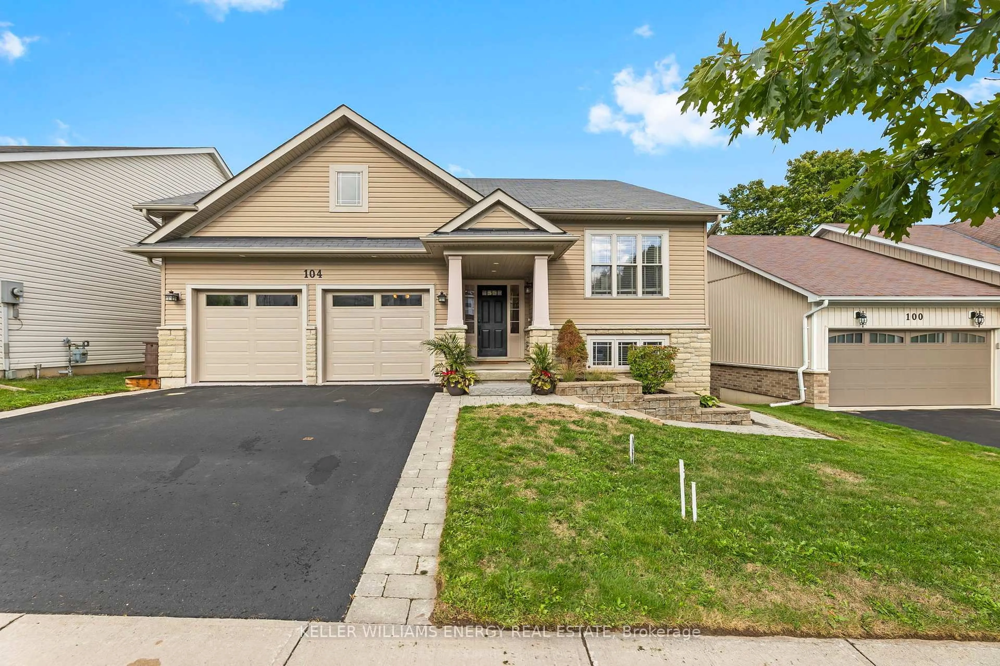 Home with vinyl exterior material, street for 104 Bowen Dr, Peterborough Ontario K9H 0B8