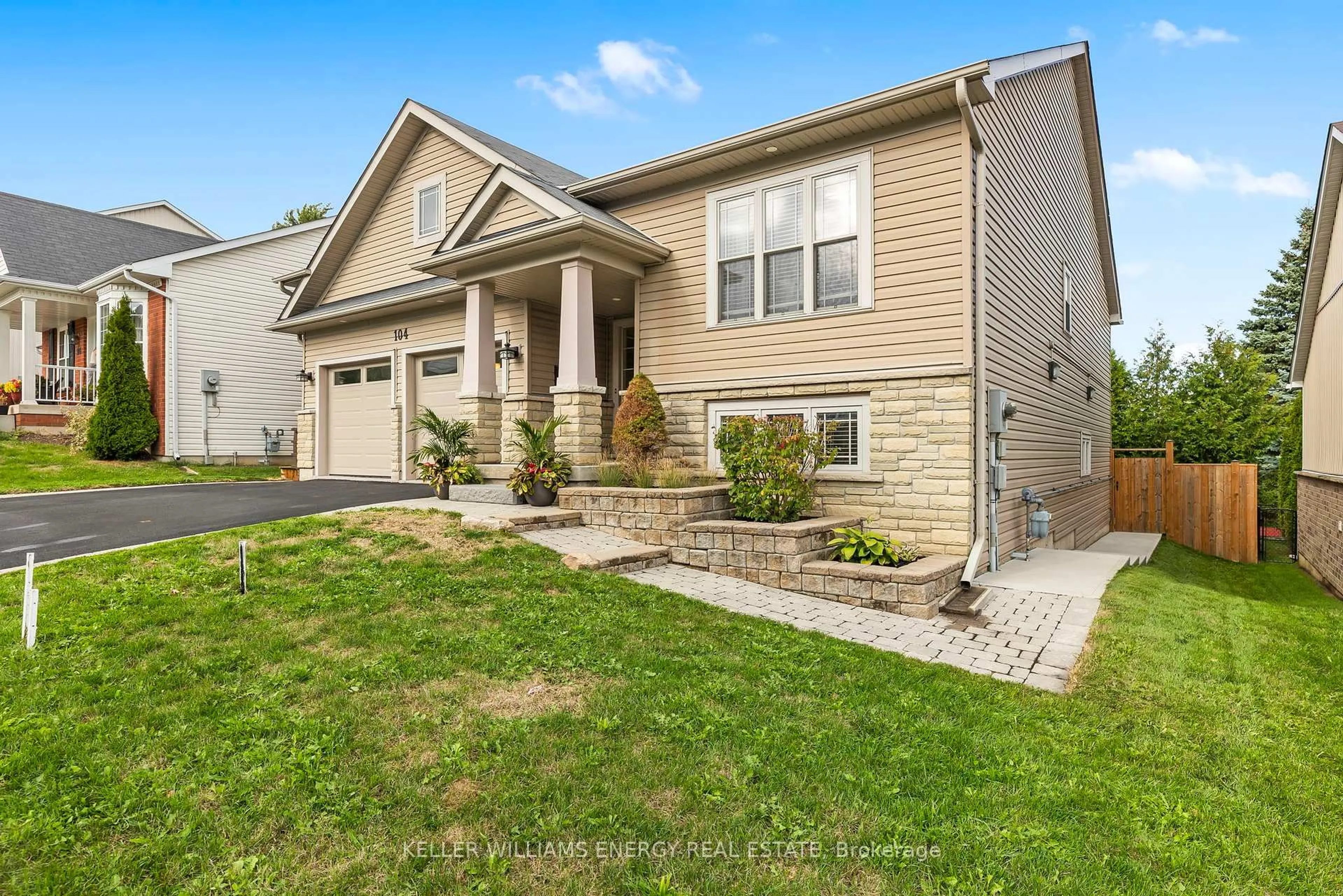 Home with vinyl exterior material, street for 104 Bowen Dr, Peterborough Ontario K9H 0B8