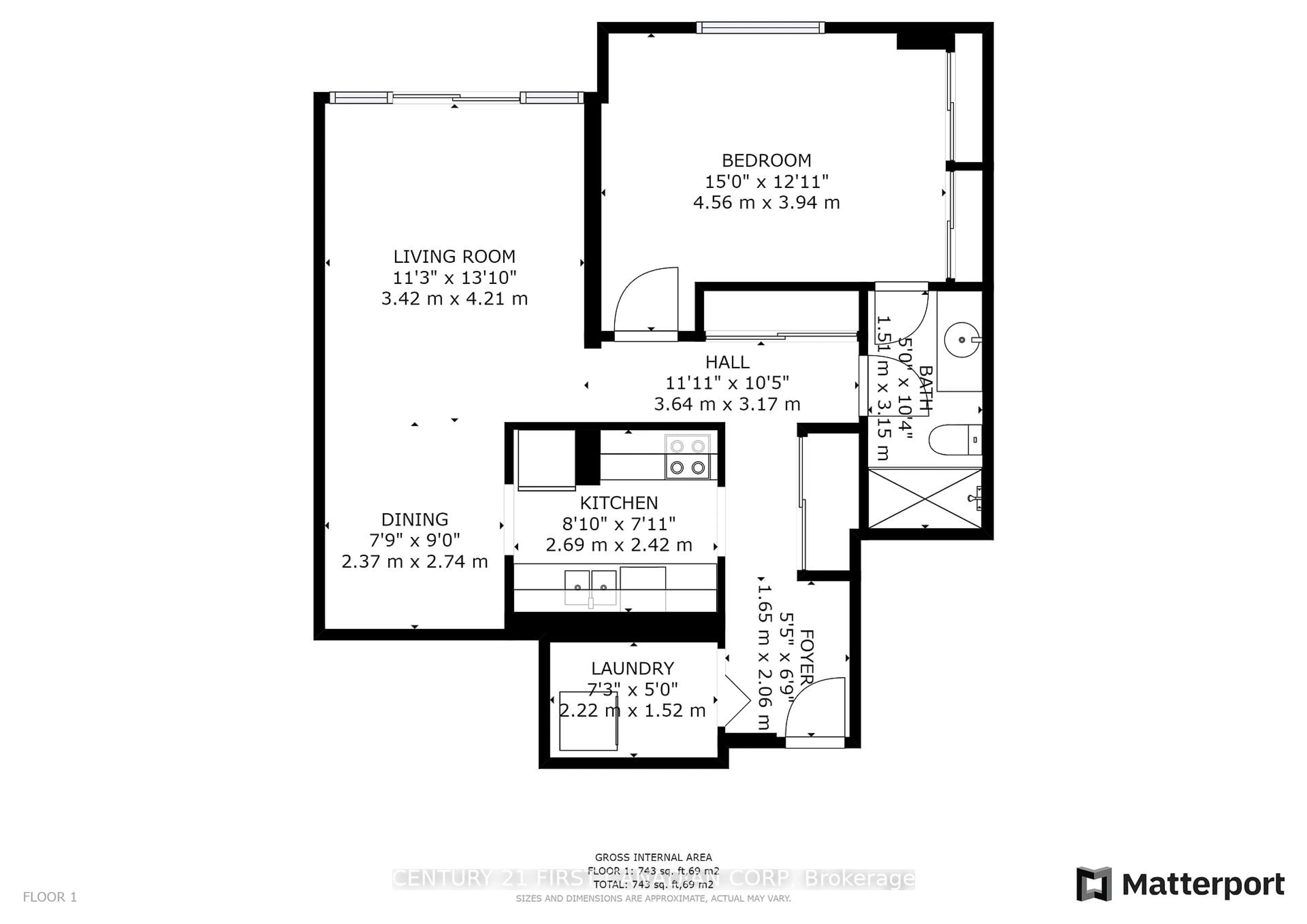 Floor plan for 155 KENT St #203, London East Ontario N6A 5N7