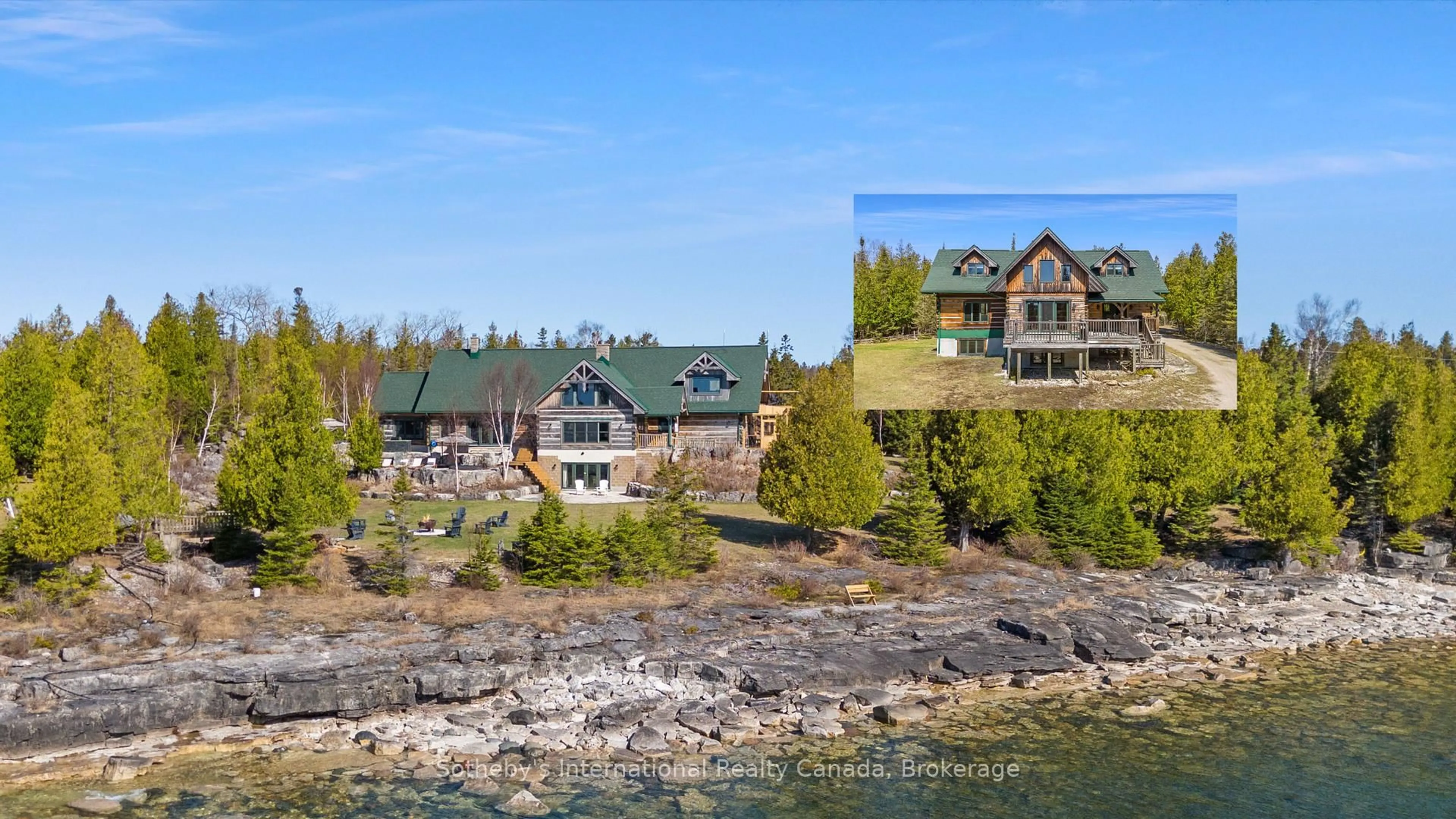A pic from outside/outdoor area/front of a property/back of a property/a pic from drone, water/lake/river/ocean view for 191-221 Pennie Ave, Tehkummah Ontario P0P 2C0