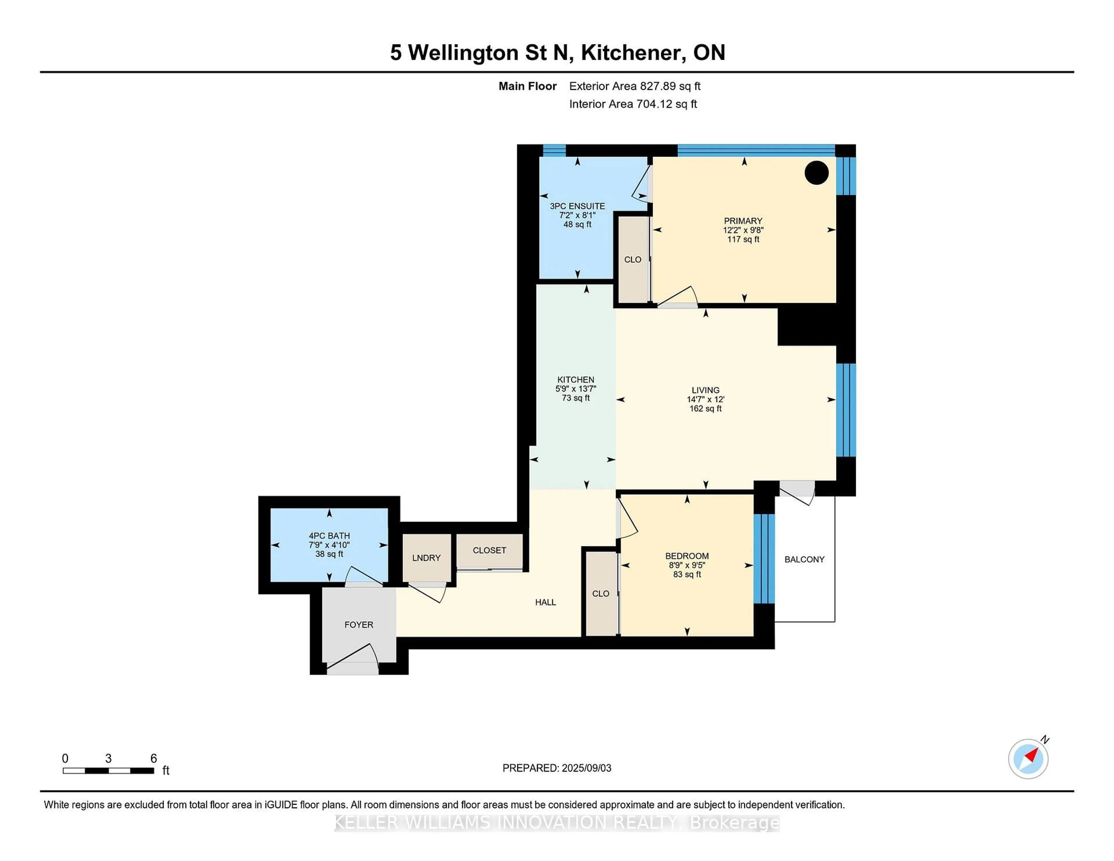 Floor plan for 5 wellington St #1012, Kitchener Ontario N2G 0E3