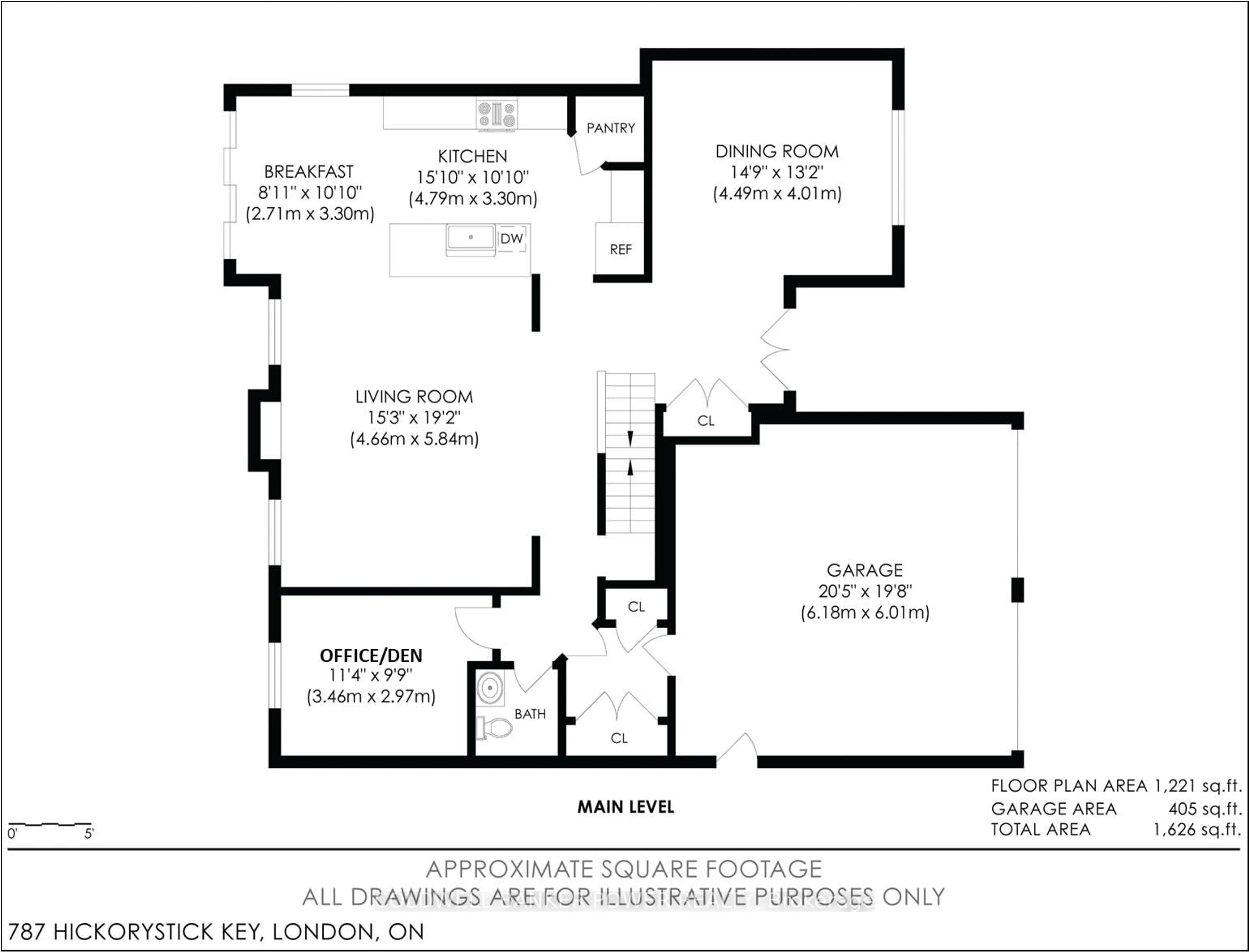Floor plan for 787 Hickorystick Key, London North Ontario N6G 0M9