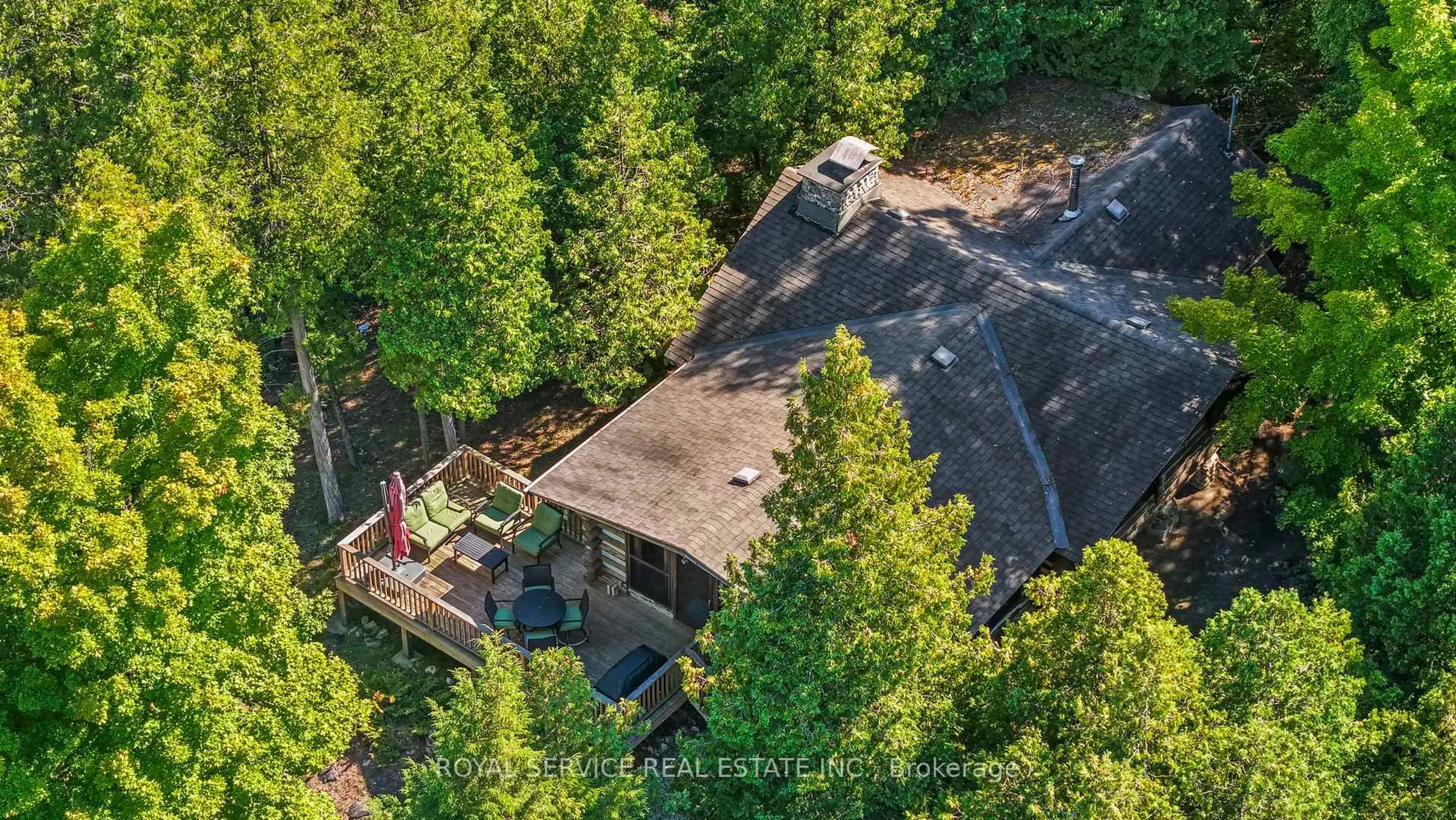 A pic from outside/outdoor area/front of a property/back of a property/a pic from drone, forest/trees view for 190 Brady Rd, Rideau Lakes Ontario K0G 1X0