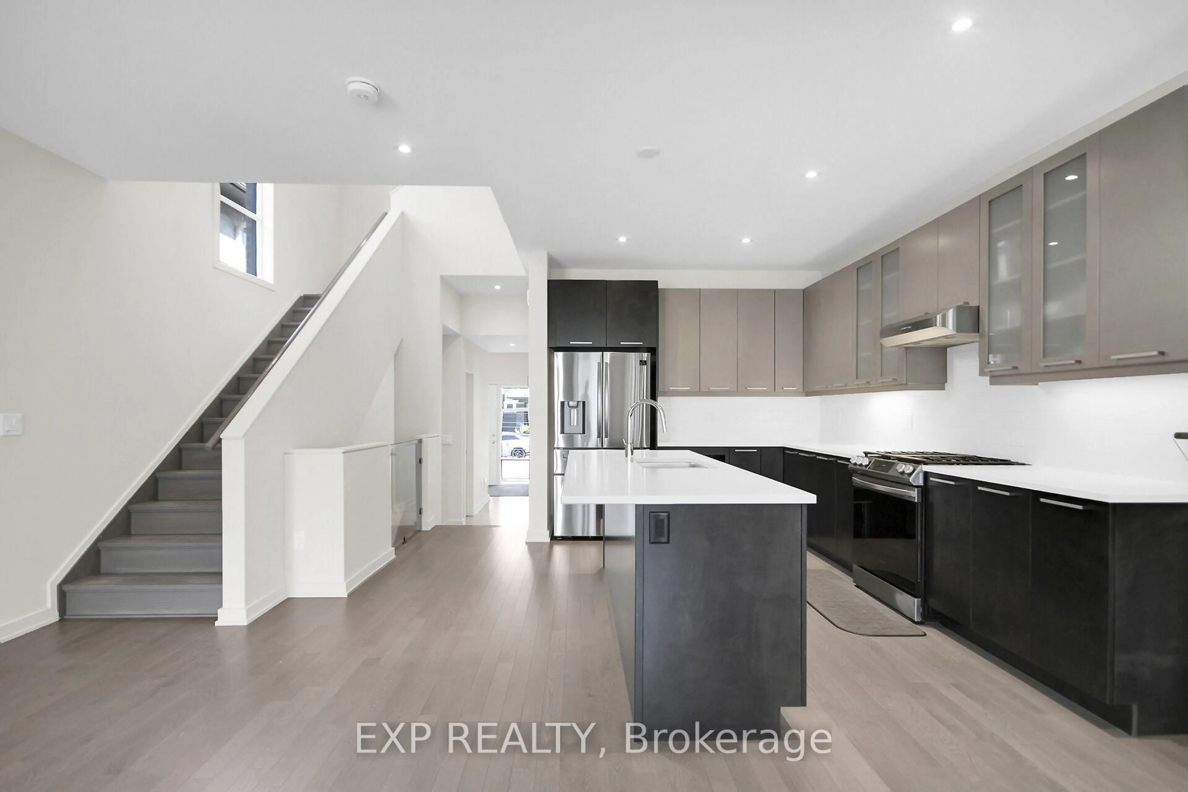 Open concept kitchen, ceramic/tile floor for 217 Pisces Terr, Ottawa Ontario K1T 0S8
