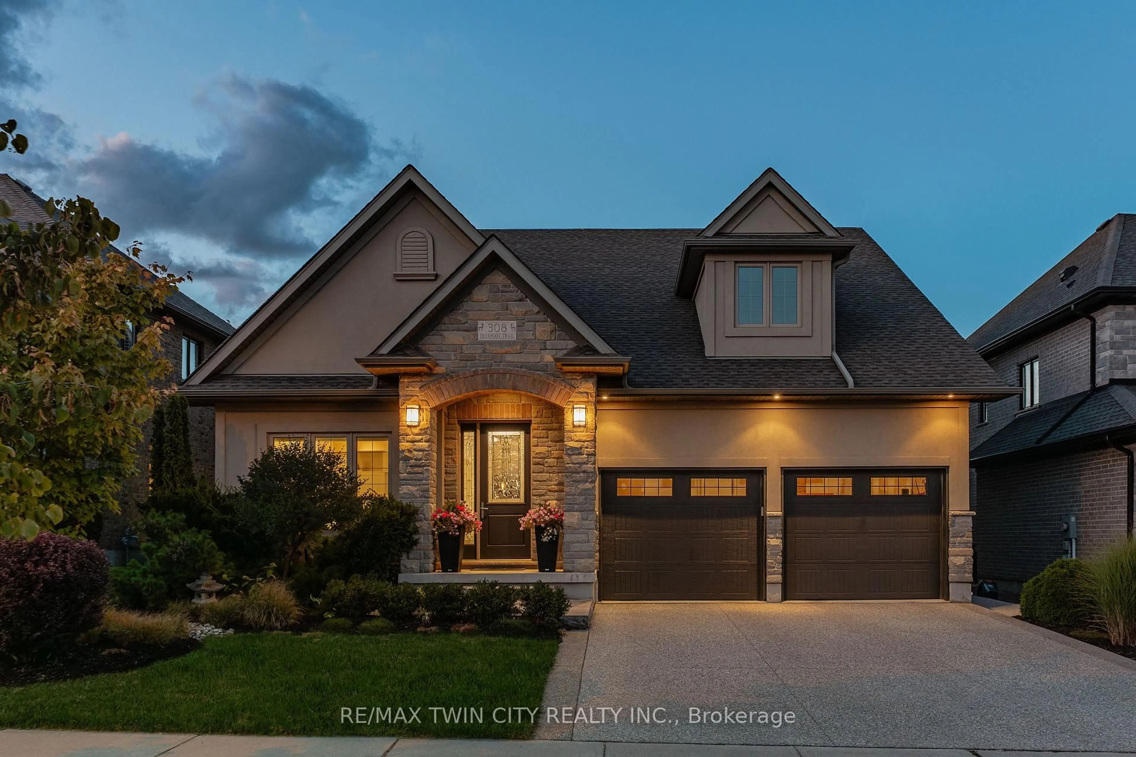 Home with brick exterior material, street for 308 Deerfoot Tr, Waterloo Ontario N2K 0B3