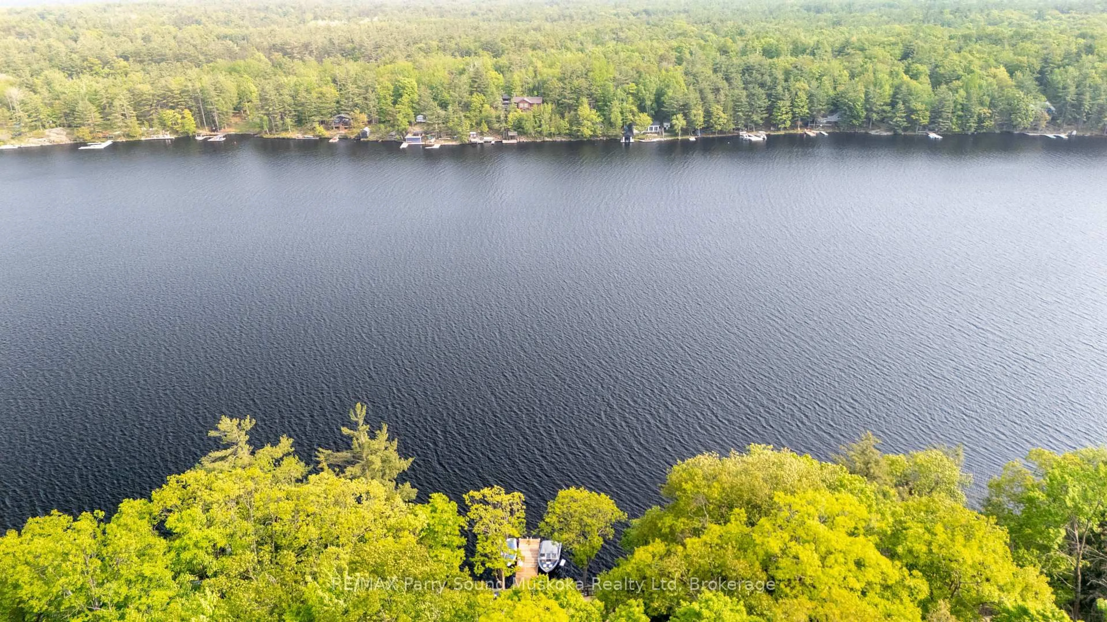 A pic from outside/outdoor area/front of a property/back of a property/a pic from drone, water/lake/river/ocean view for 362 Healey Lake, The Archipelago Ontario P0G 1C0
