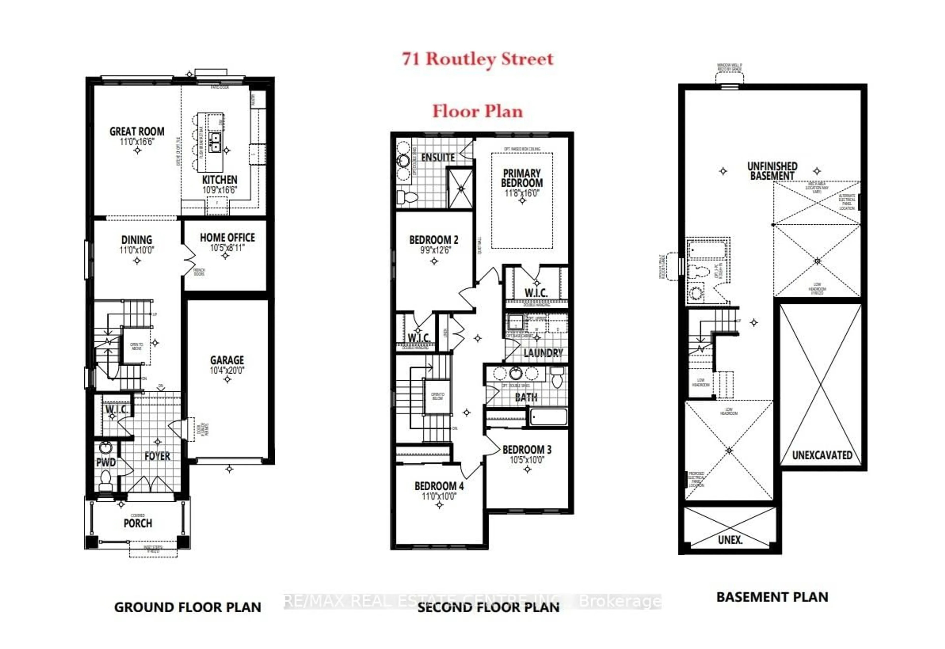 Floor plan for 71 Routley St, Kitchener Ontario N2E 3X8