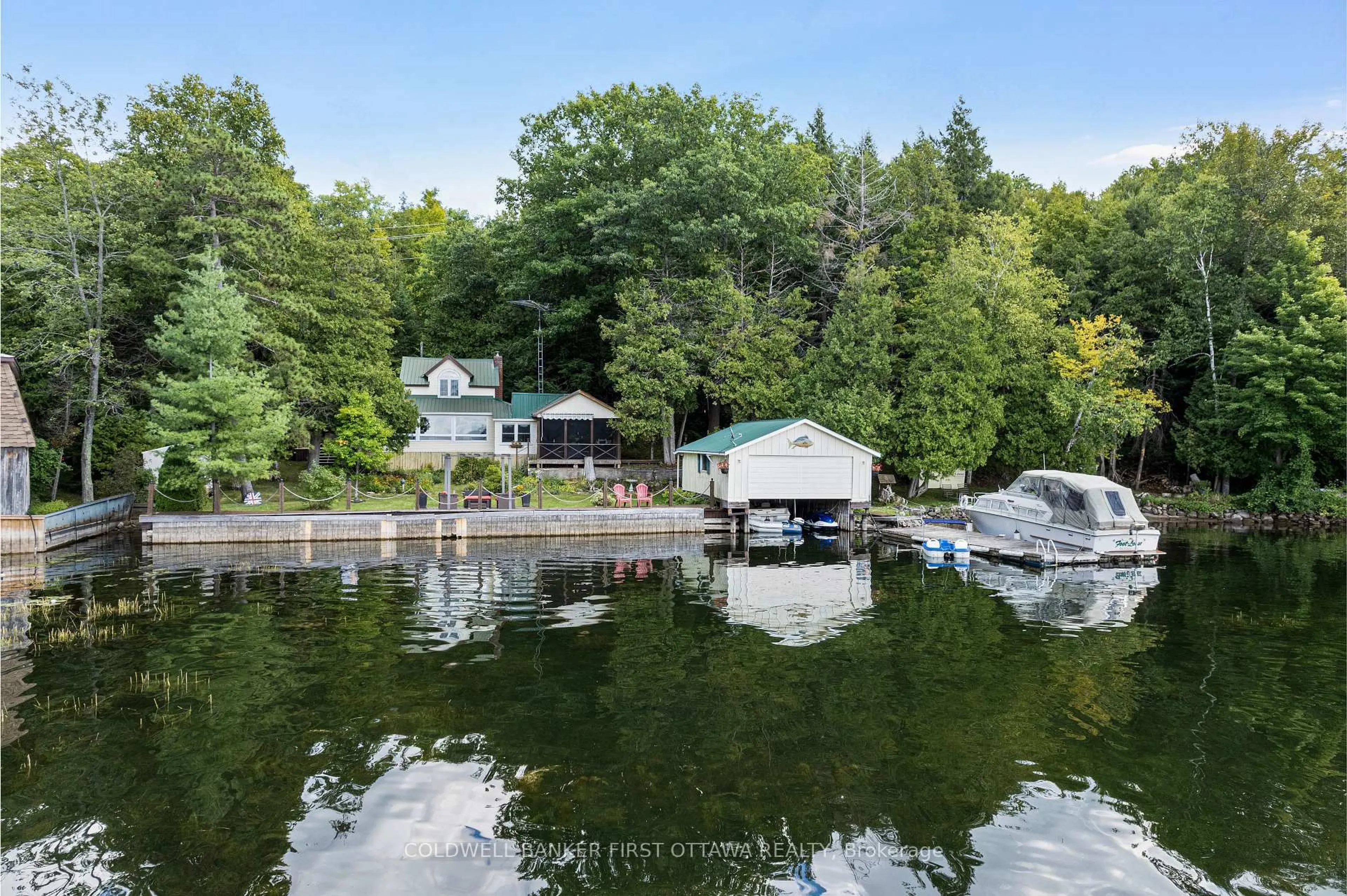 A pic from outside/outdoor area/front of a property/back of a property/a pic from drone, water/lake/river/ocean view for 4712 Briton Houghton Bay Rd, Rideau Lakes Ontario K0G 1V0