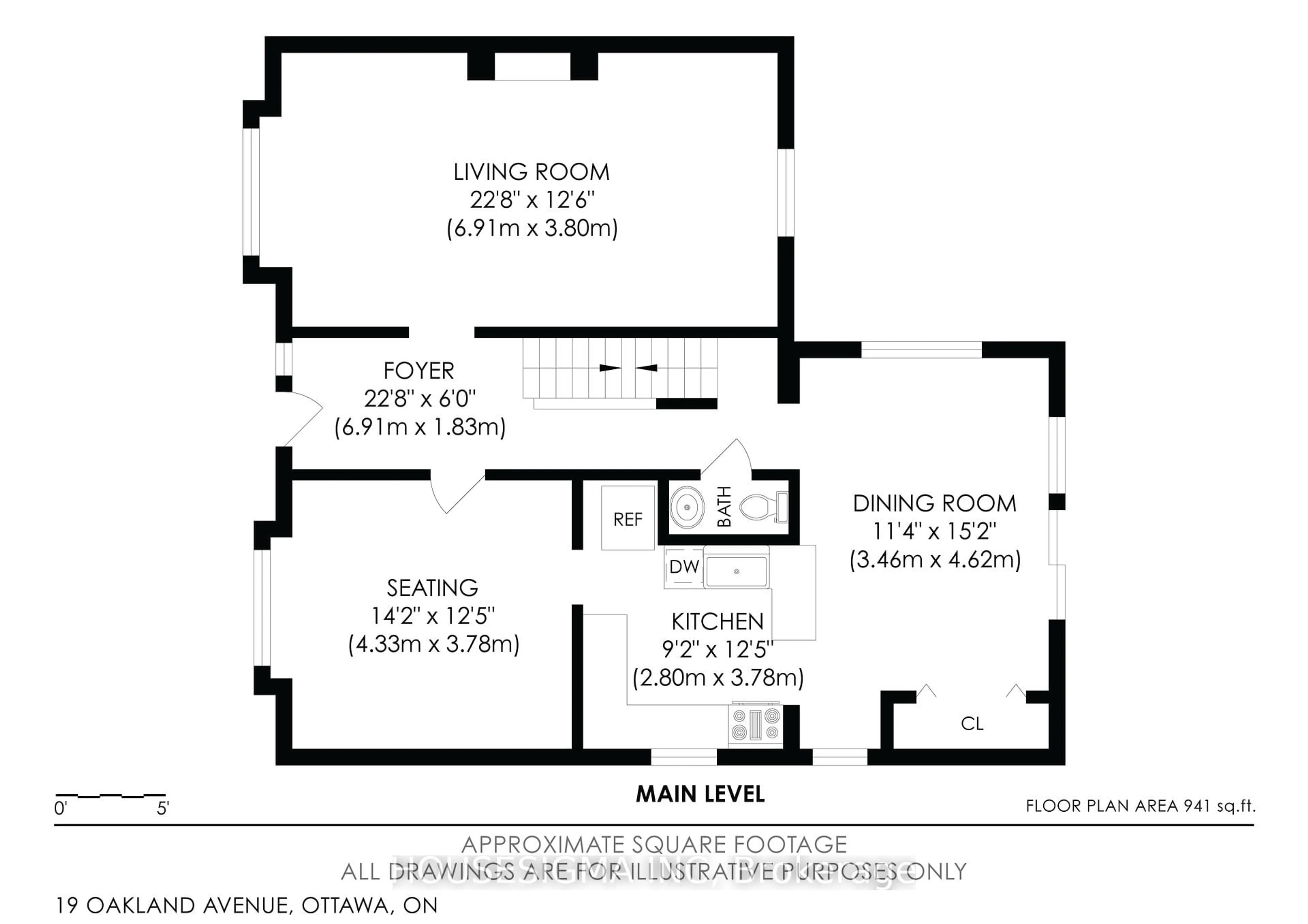 Floor plan for 19 Oakland Ave, Ottawa Ontario K1S 2T1