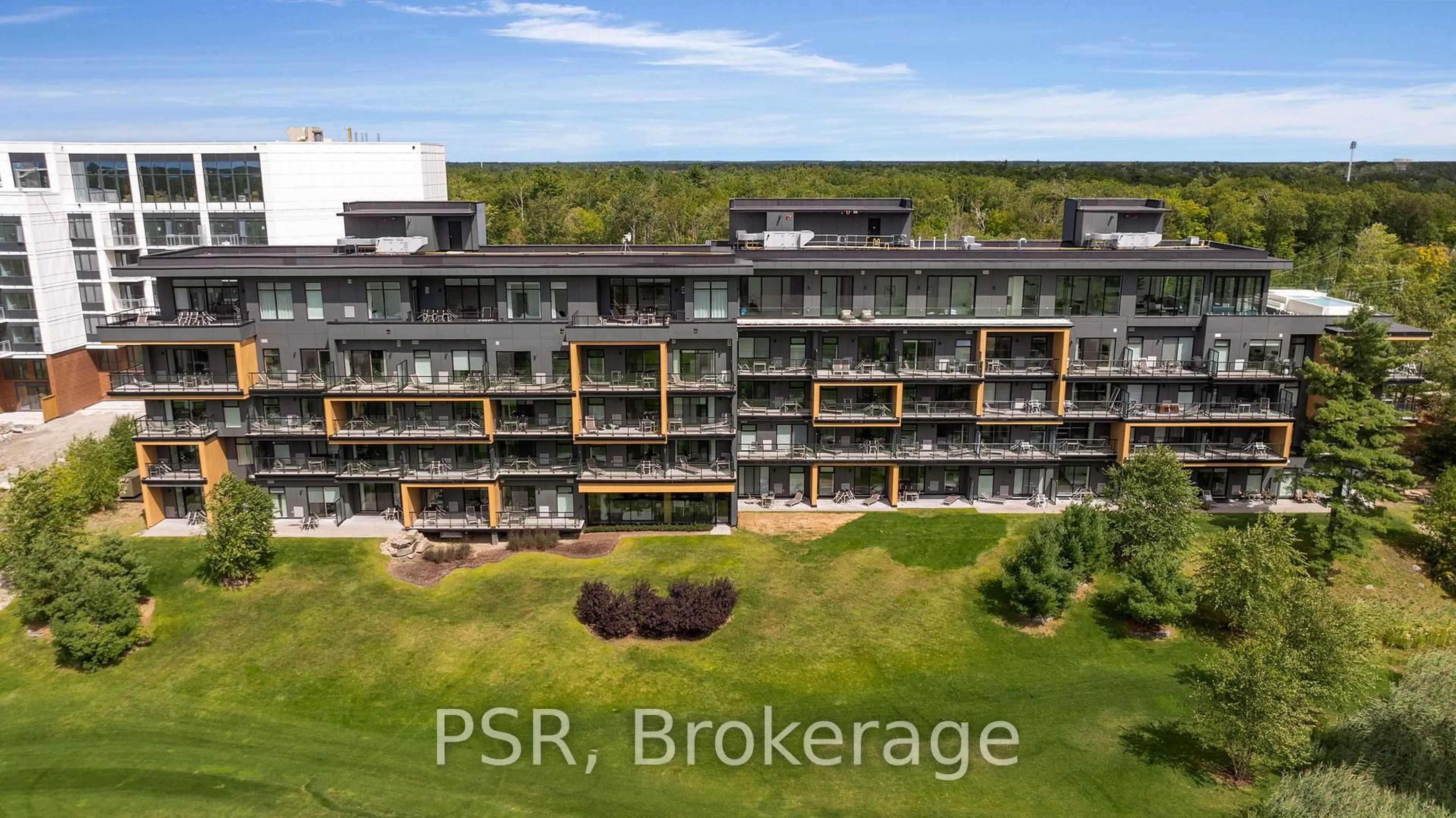 A pic from outside/outdoor area/front of a property/back of a property/a pic from drone, water/lake/river/ocean view for 120 Carrick Tr #405, Gravenhurst Ontario P1P 0A2