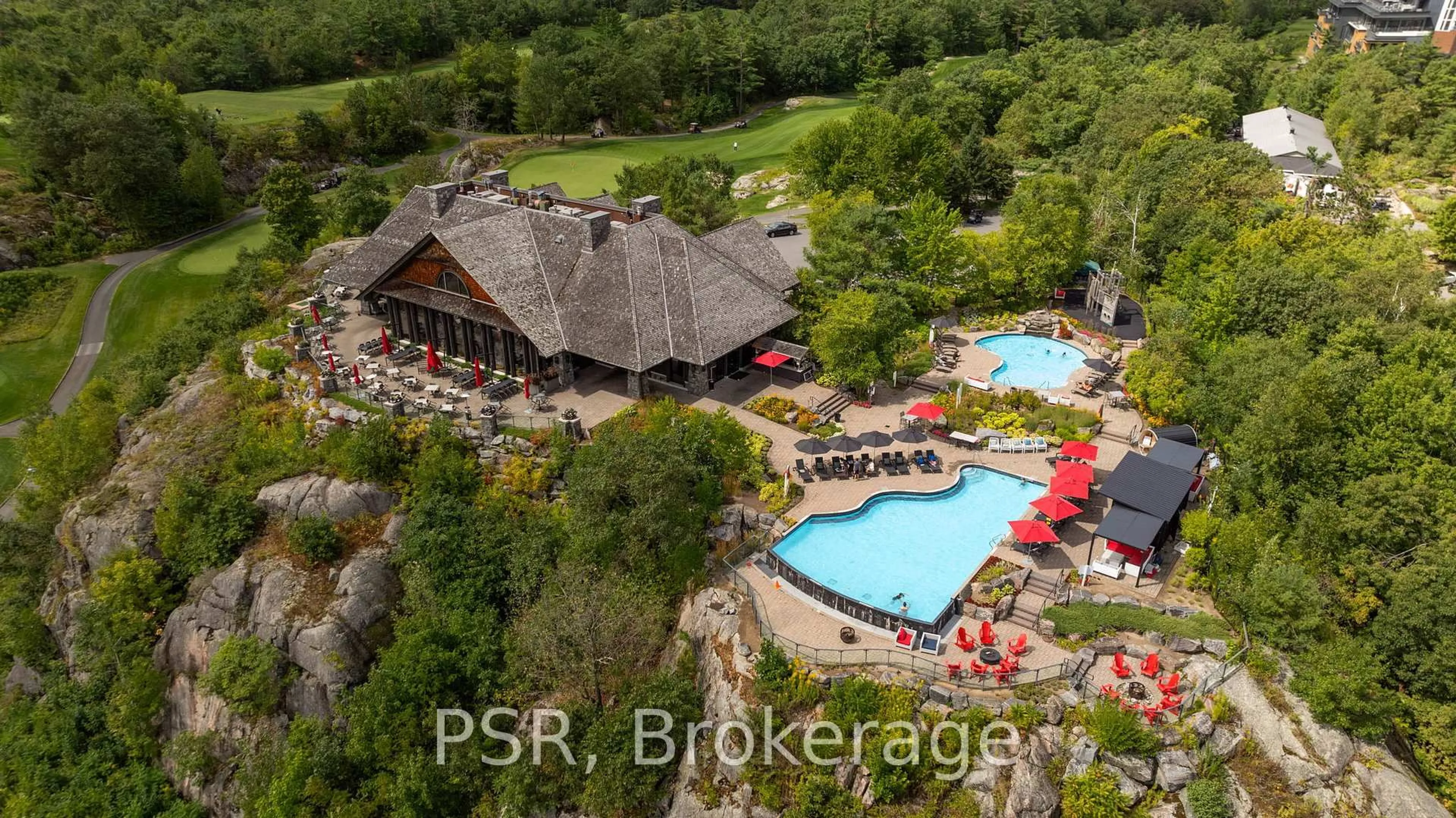A pic from outside/outdoor area/front of a property/back of a property/a pic from drone, water/lake/river/ocean view for 120 Carrick Tr #405, Gravenhurst Ontario P1P 0A2