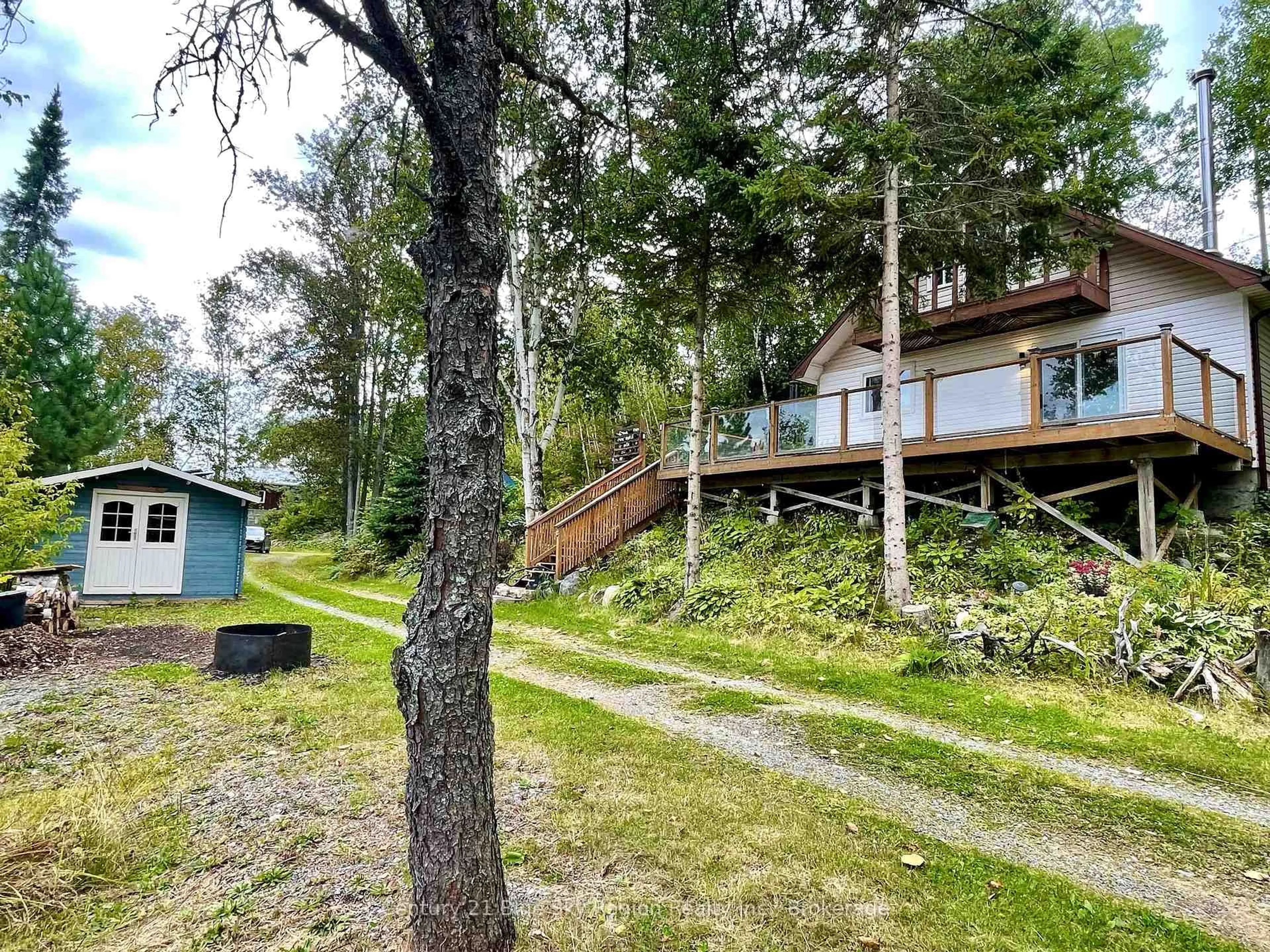 A pic from outside/outdoor area/front of a property/back of a property/a pic from drone, forest/trees view for 93 A Hood Ave, Markstay-Warren Ontario P0M 1C0