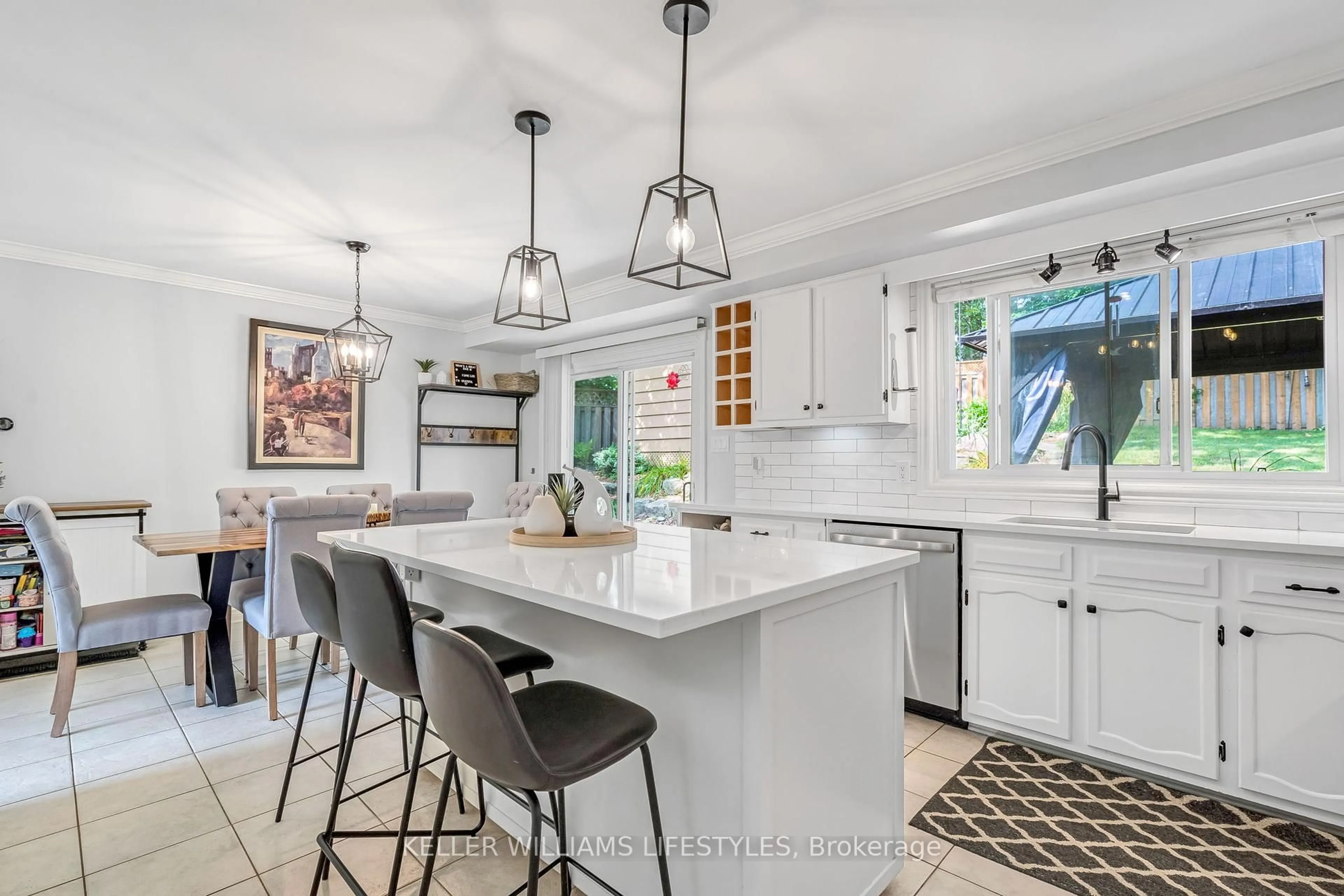 Open concept kitchen, ceramic/tile floor for 109 Fairlane Ave, London South Ontario N6K 2G4