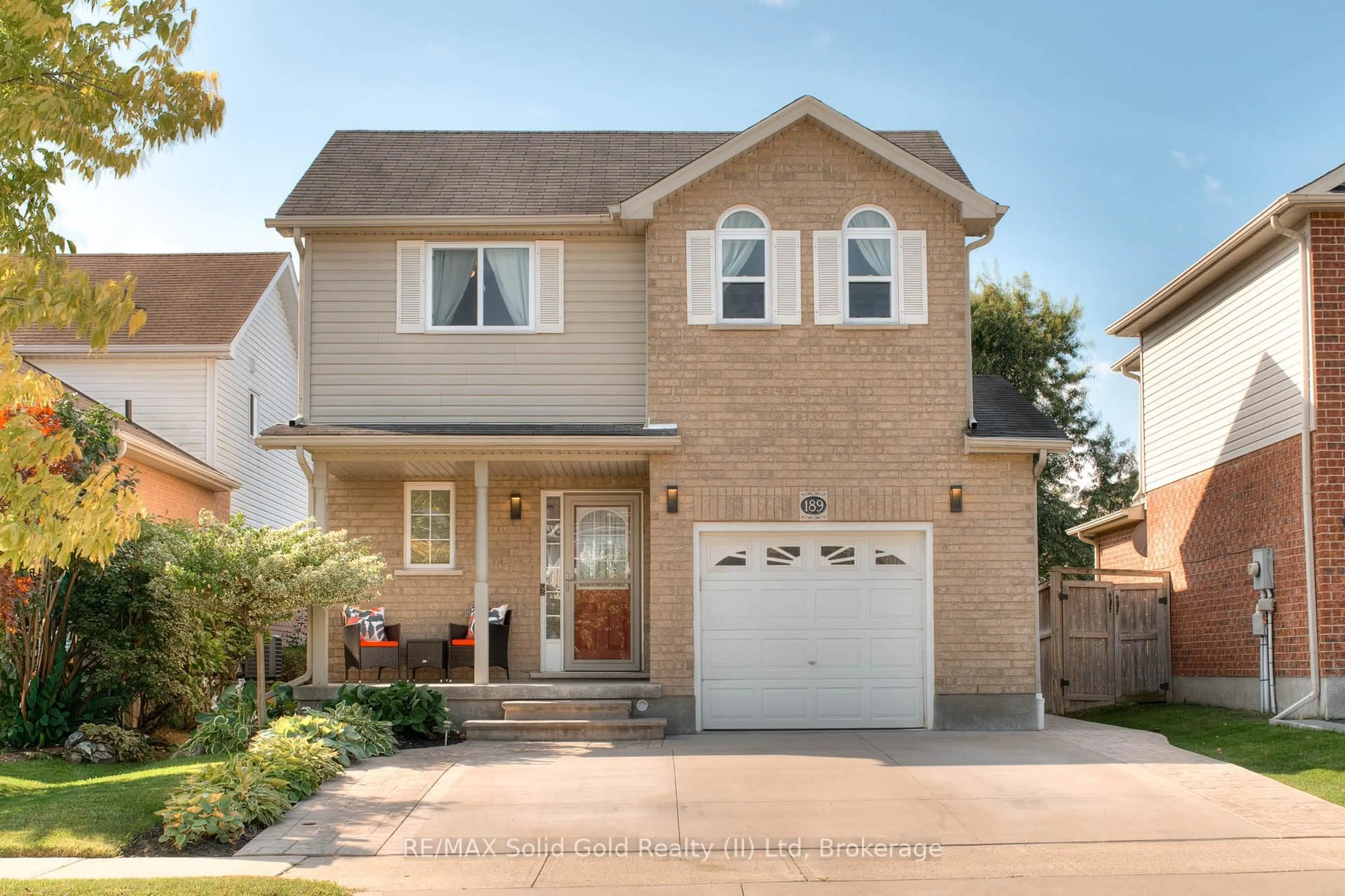 Home with brick exterior material, street for 189 Porchlight Dr, Woolwich Ontario N3B 0A3