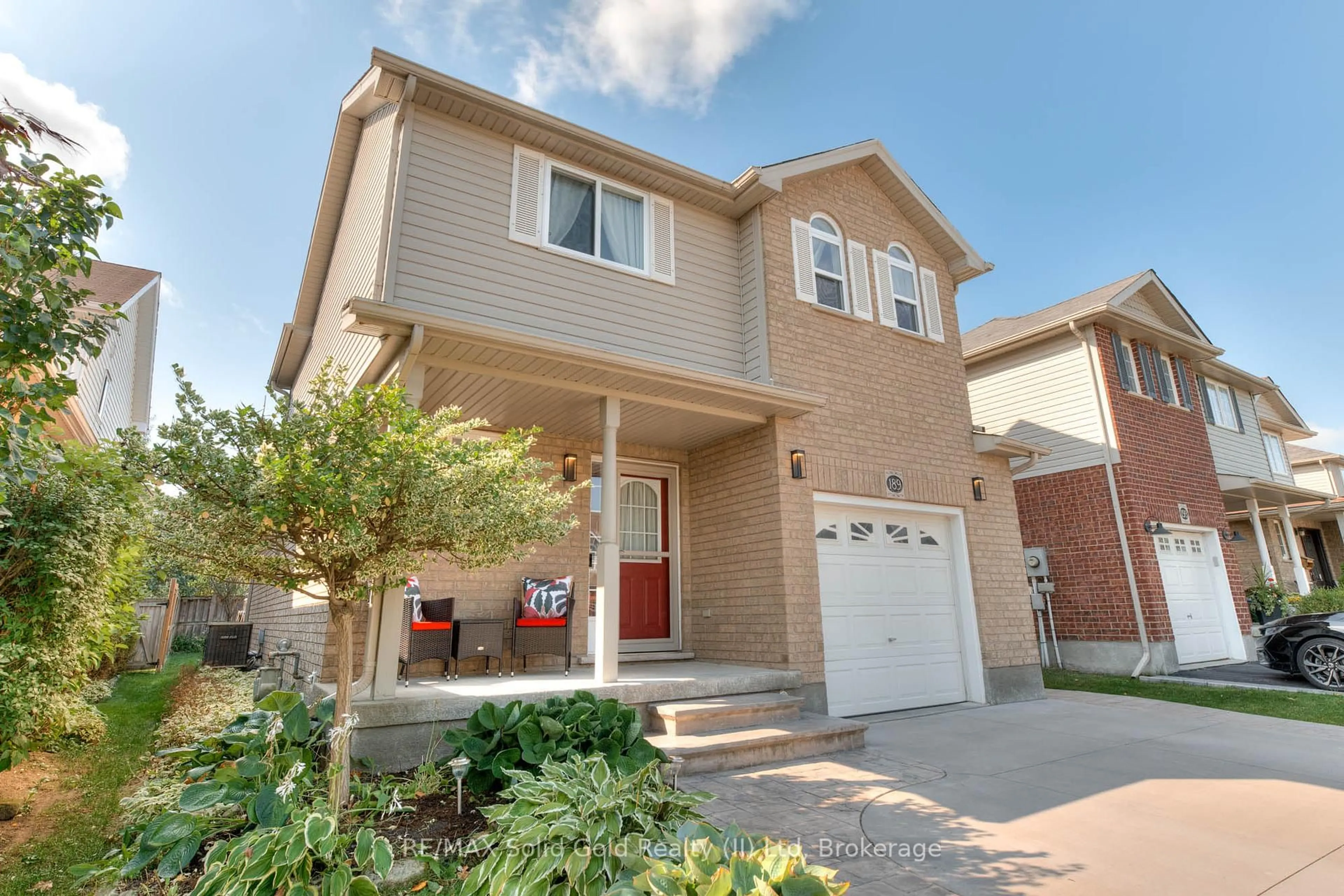 Home with brick exterior material, street for 189 Porchlight Dr, Woolwich Ontario N3B 0A3