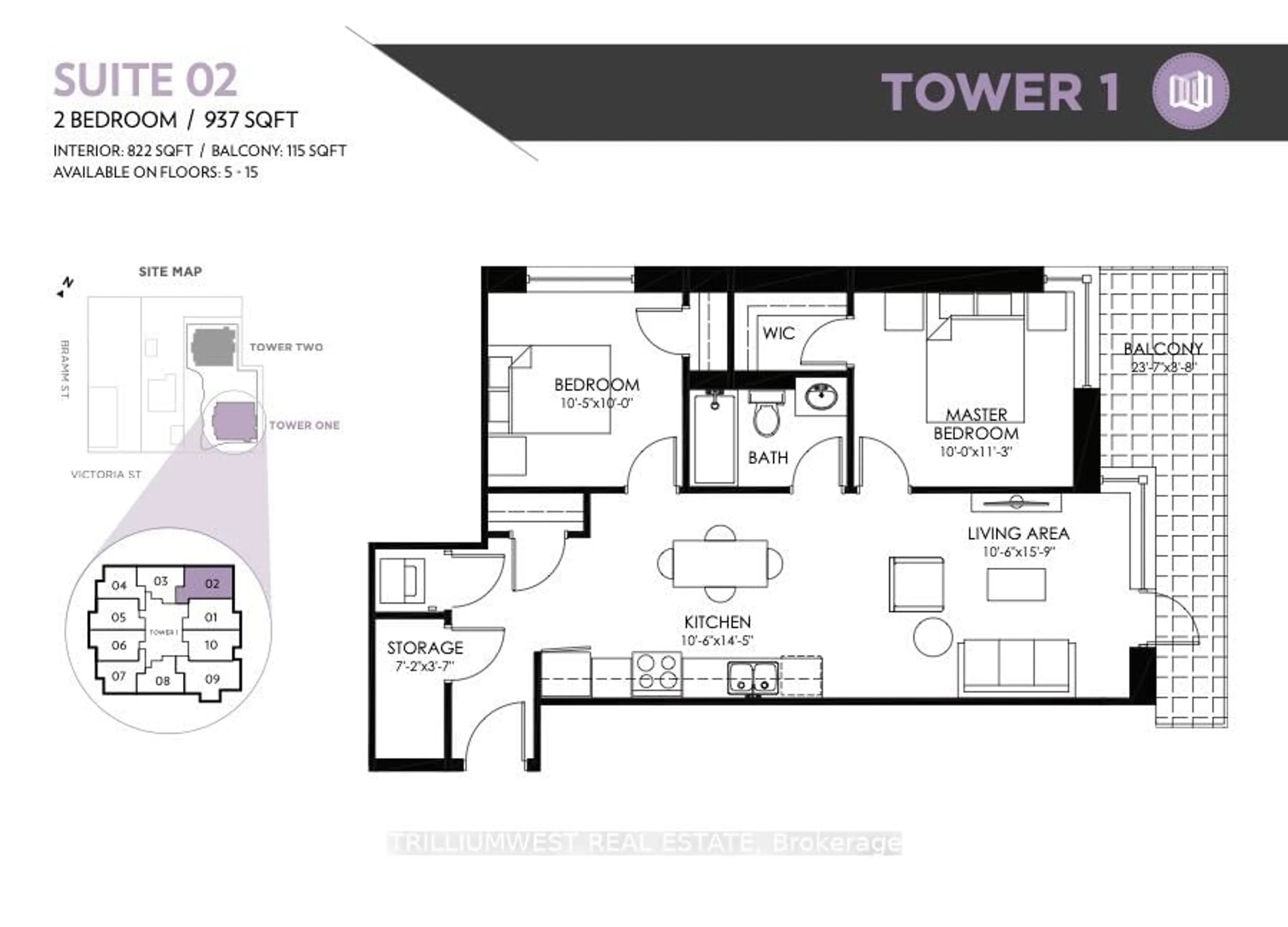 Floor plan for 100 Garment St #902, Kitchener Ontario N2G 0C3