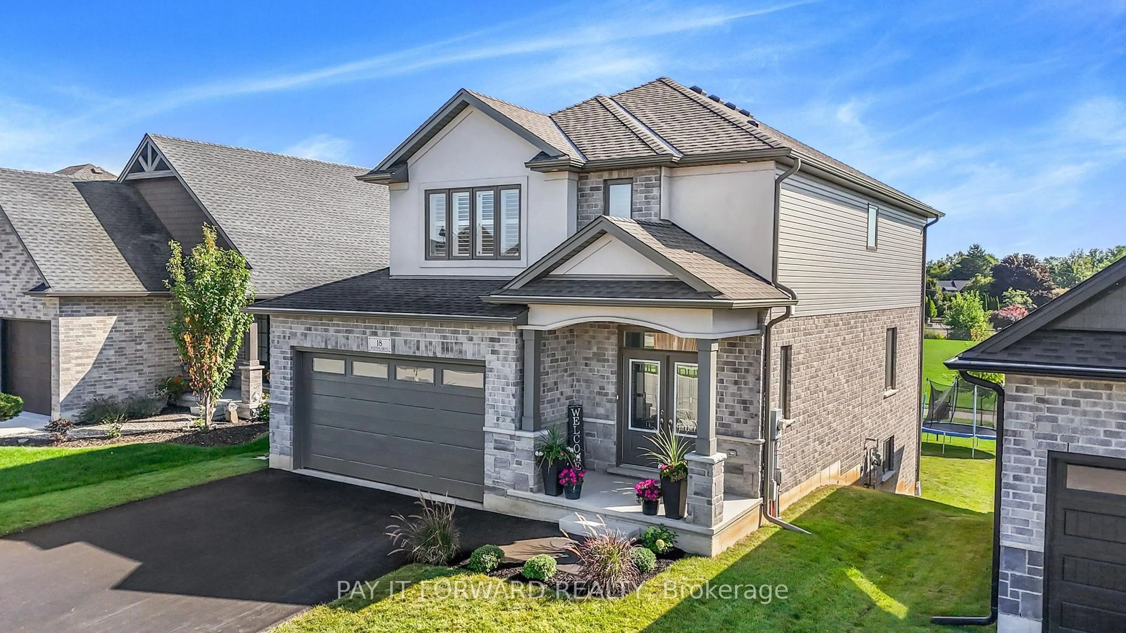 Home with brick exterior material, street for 18 Whiting Dr, Brant Ontario N3L 0H3