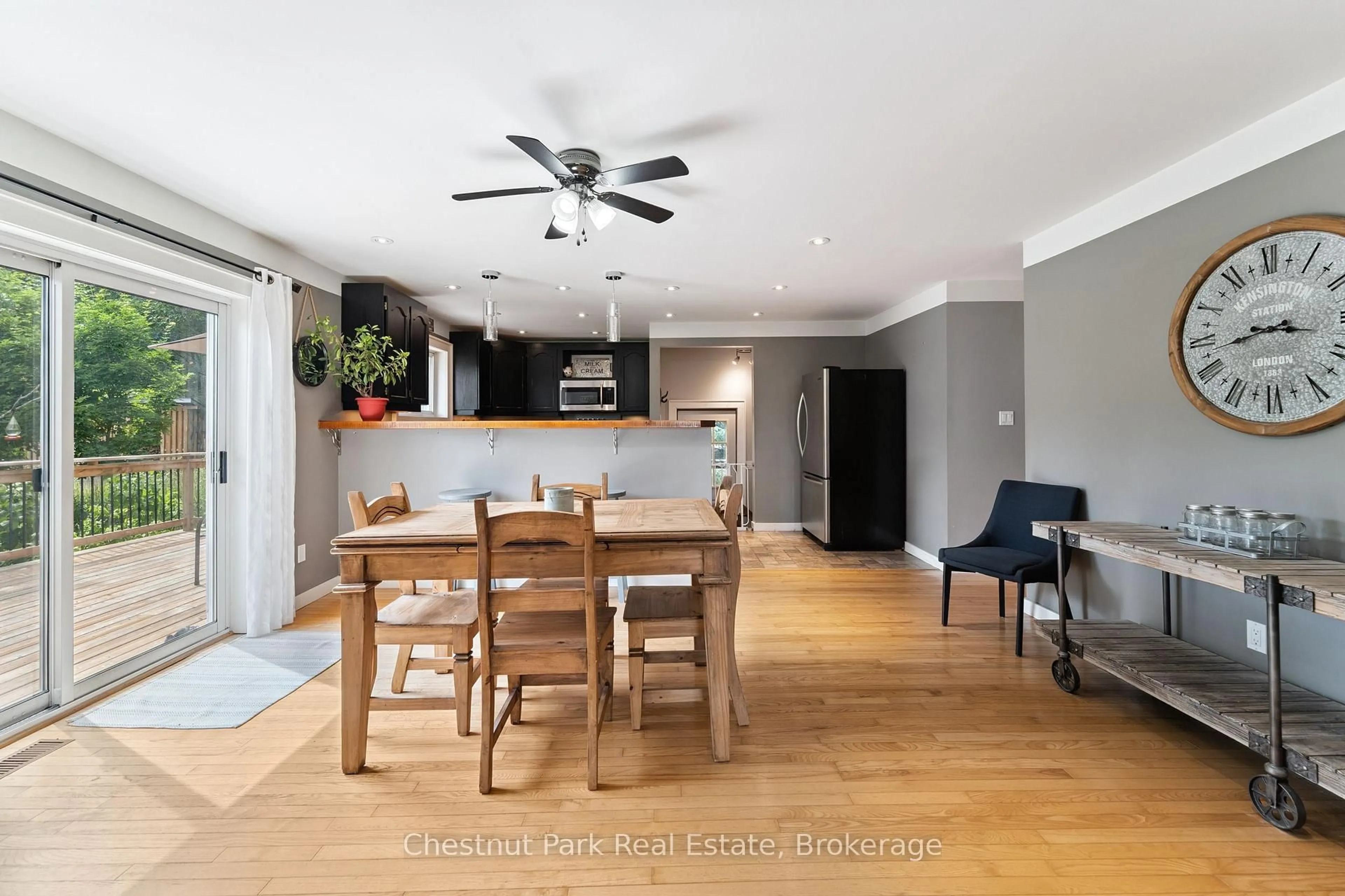 Open concept kitchen, wood/laminate floor for 1922 141 Highway, Muskoka Lakes Ontario P0B 1M0