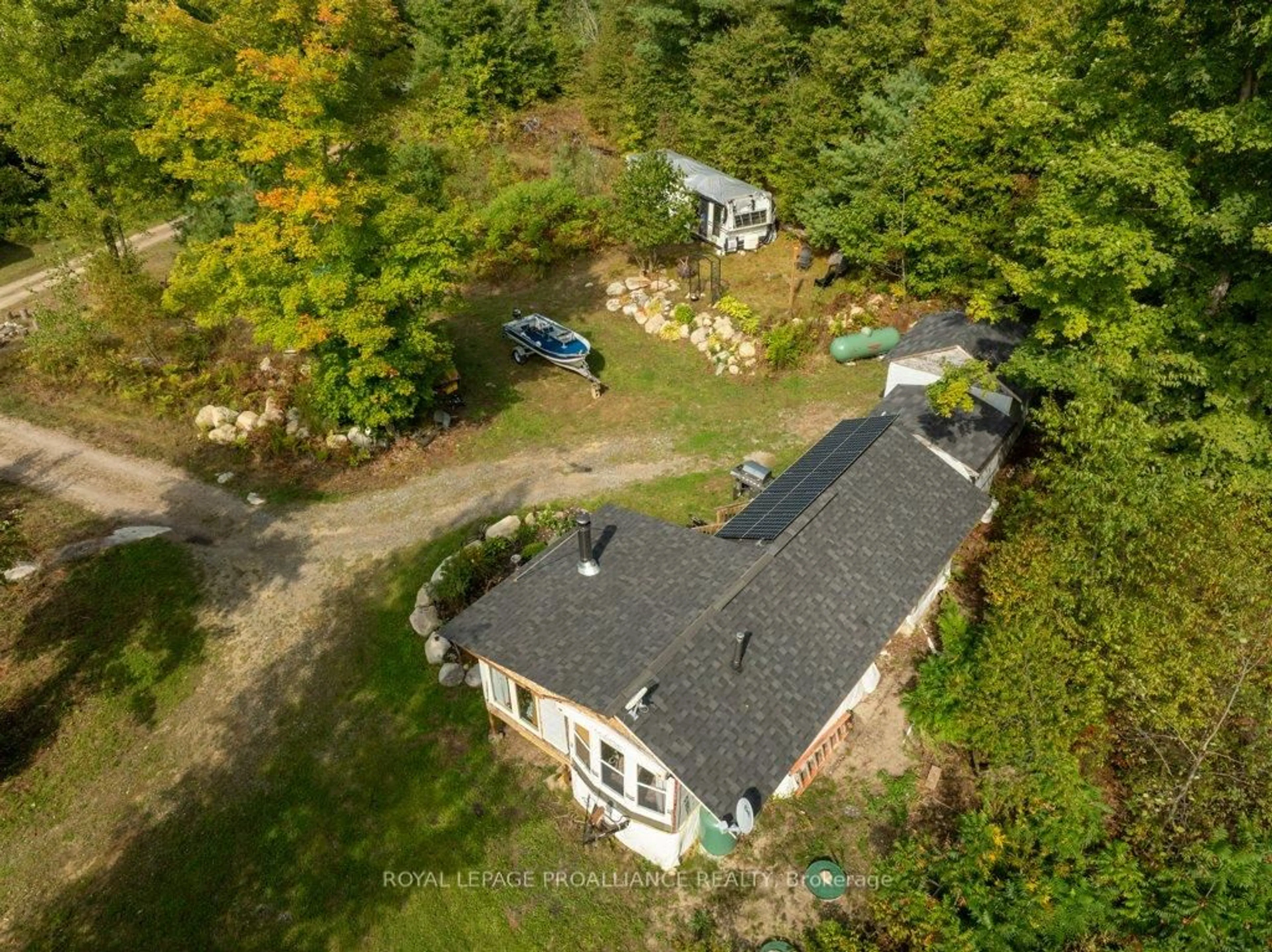 A pic from outside/outdoor area/front of a property/back of a property/a pic from drone, unknown for 216 Glastonbury Rd, Addington Highlands Ontario K0H 2G0