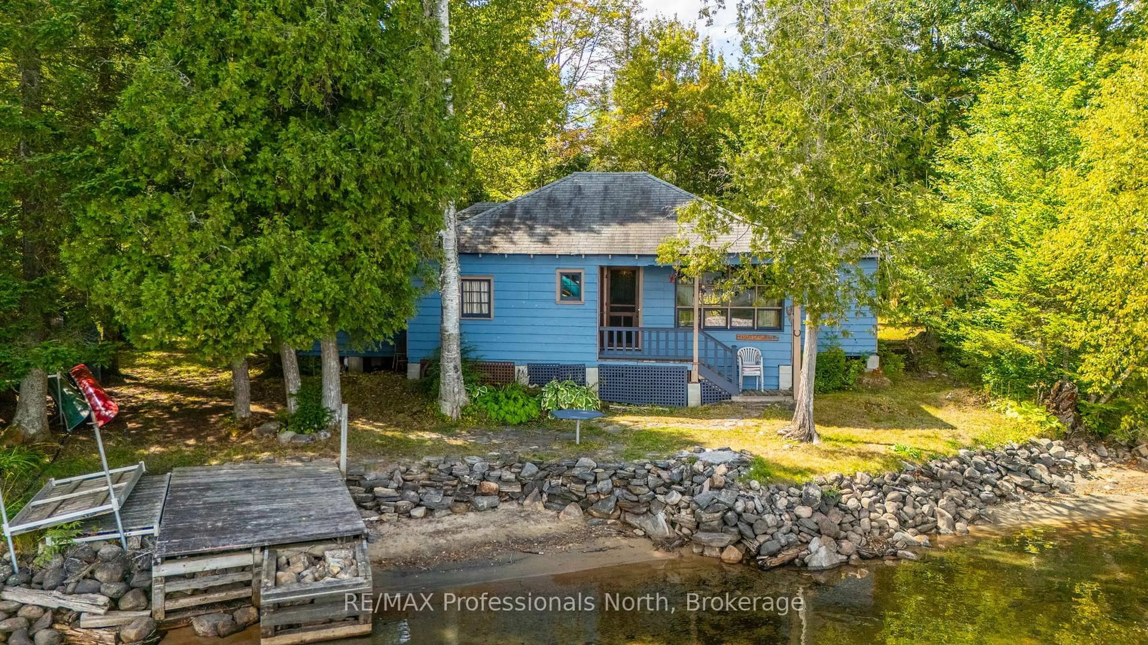 A pic from outside/outdoor area/front of a property/back of a property/a pic from drone, water/lake/river/ocean view for 1468 Twelve Mile Lake Rd, Minden Hills Ontario K0M 2K0