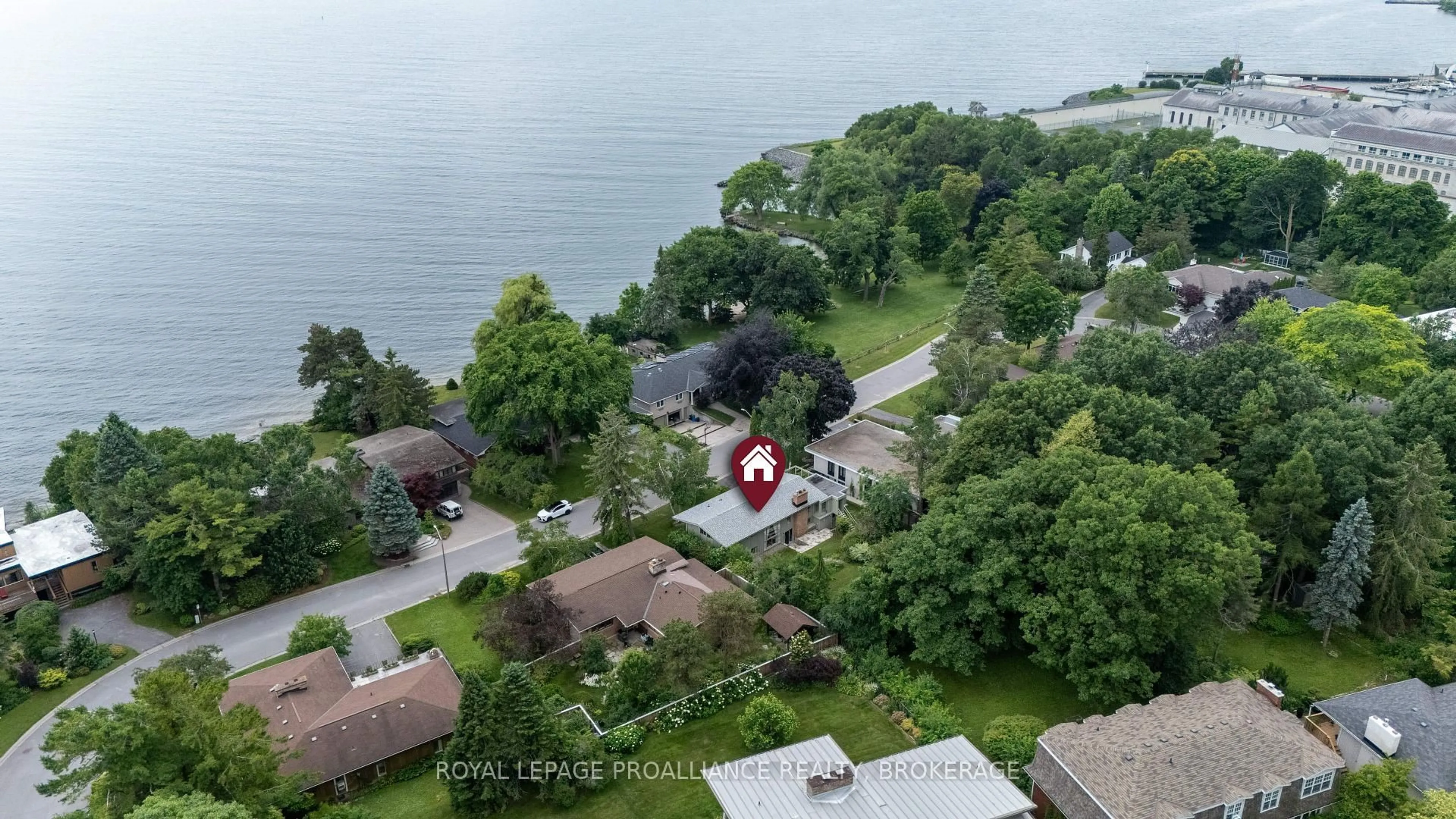 A pic from outside/outdoor area/front of a property/back of a property/a pic from drone, water/lake/river/ocean view for 227 Alwington Pl, Kingston Ontario K7L 4P9