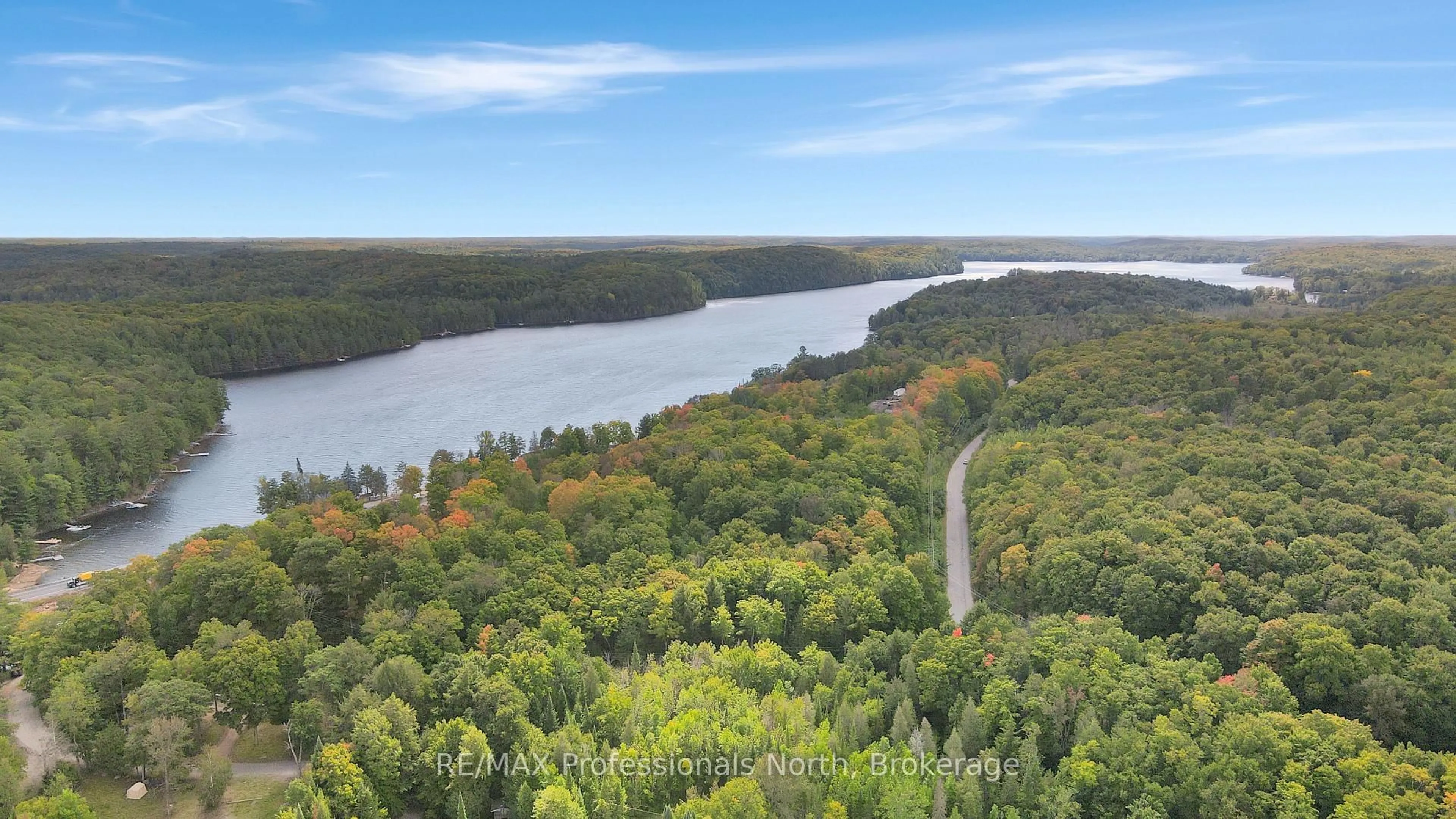 A pic from outside/outdoor area/front of a property/back of a property/a pic from drone, water/lake/river/ocean view for 1342 Twelve Mile Lake Rd, Minden Hills Ontario K0M 2K0