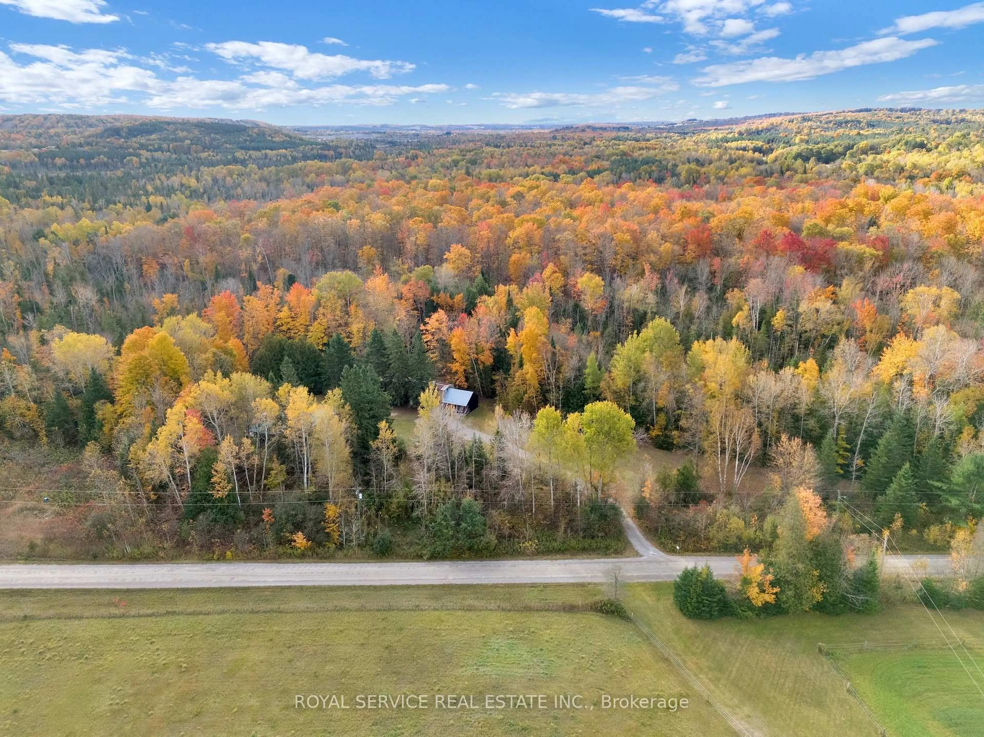 A pic from outside/outdoor area/front of a property/back of a property/a pic from drone, forest/trees view for 1204 Pigeon Creek Rd, Kawartha Lakes Ontario L0B 1K0