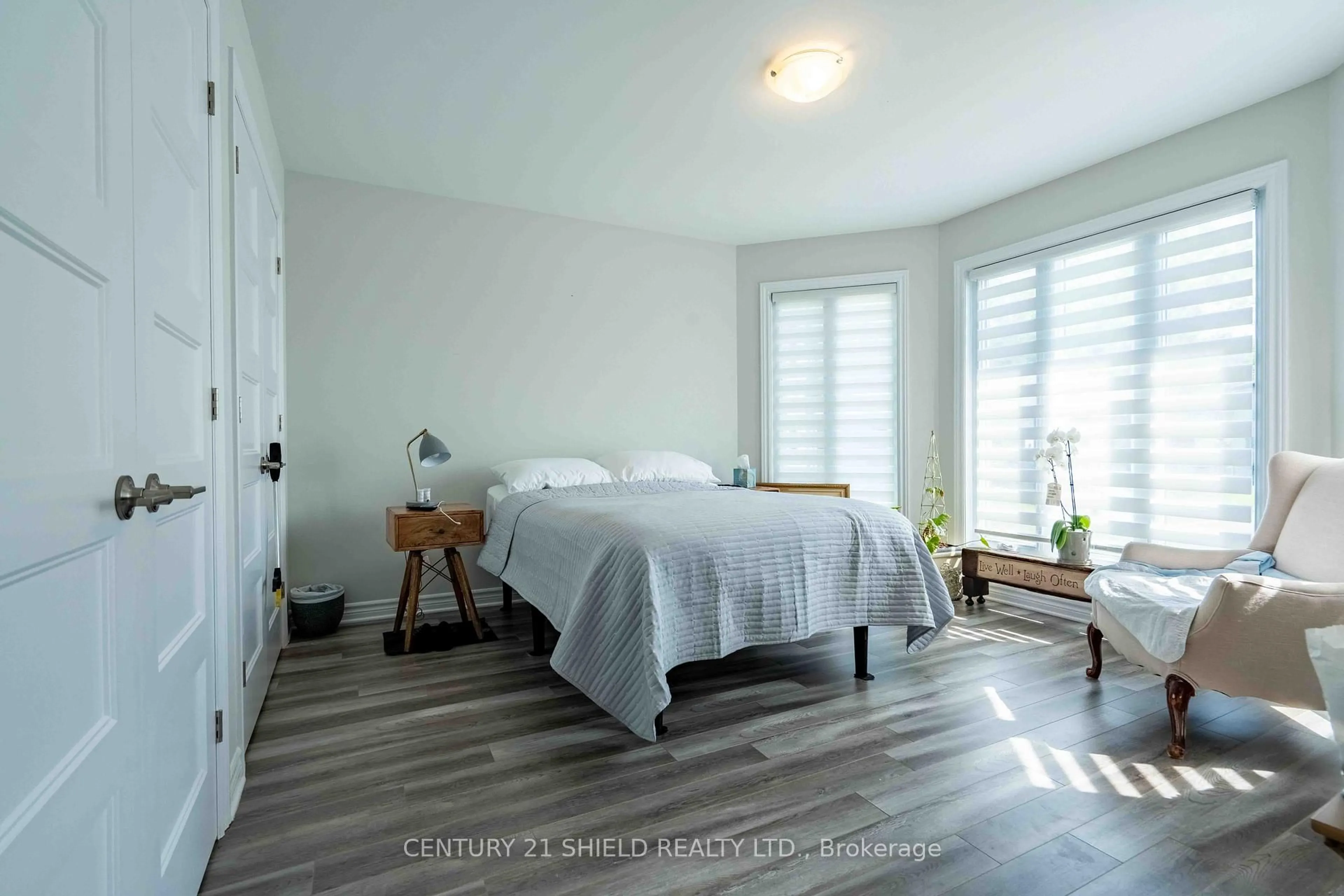 Bedroom with bed, wood/laminate floor for 1108 Nicolas Cres, Cornwall Ontario K6J 0C1