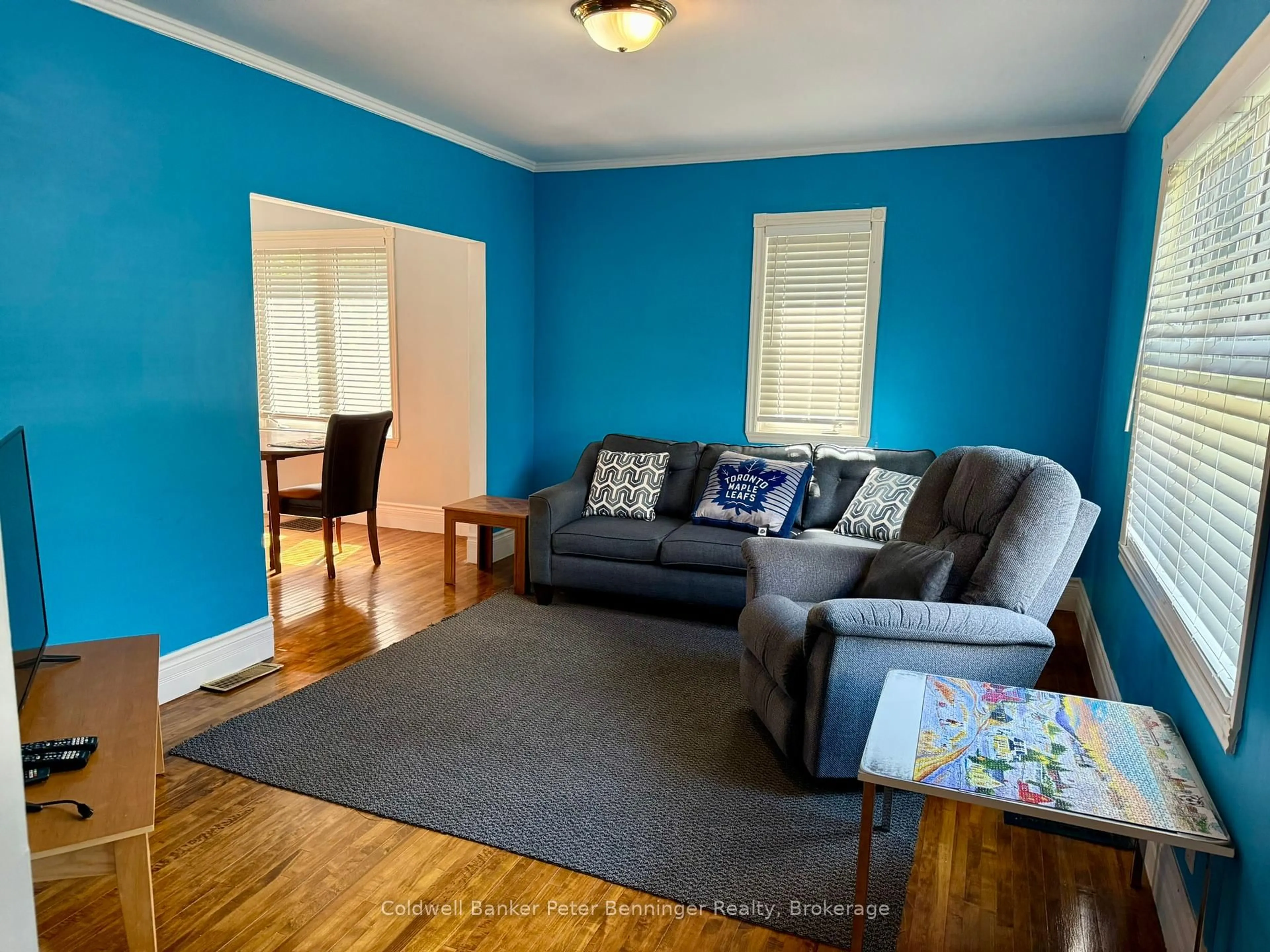 Living room with furniture, wood/laminate floor for 259 Minnie St, North Huron Ontario N0G 2W0