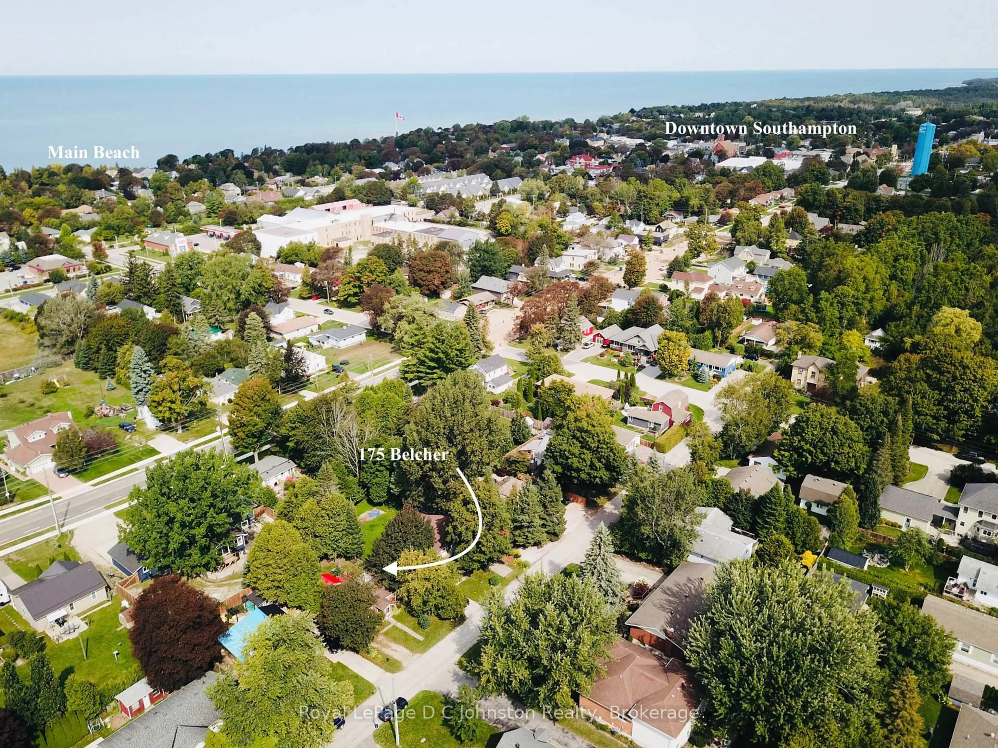 A pic from outside/outdoor area/front of a property/back of a property/a pic from drone, street for 175 Belcher Lane, Saugeen Shores Ontario N0H 2L0