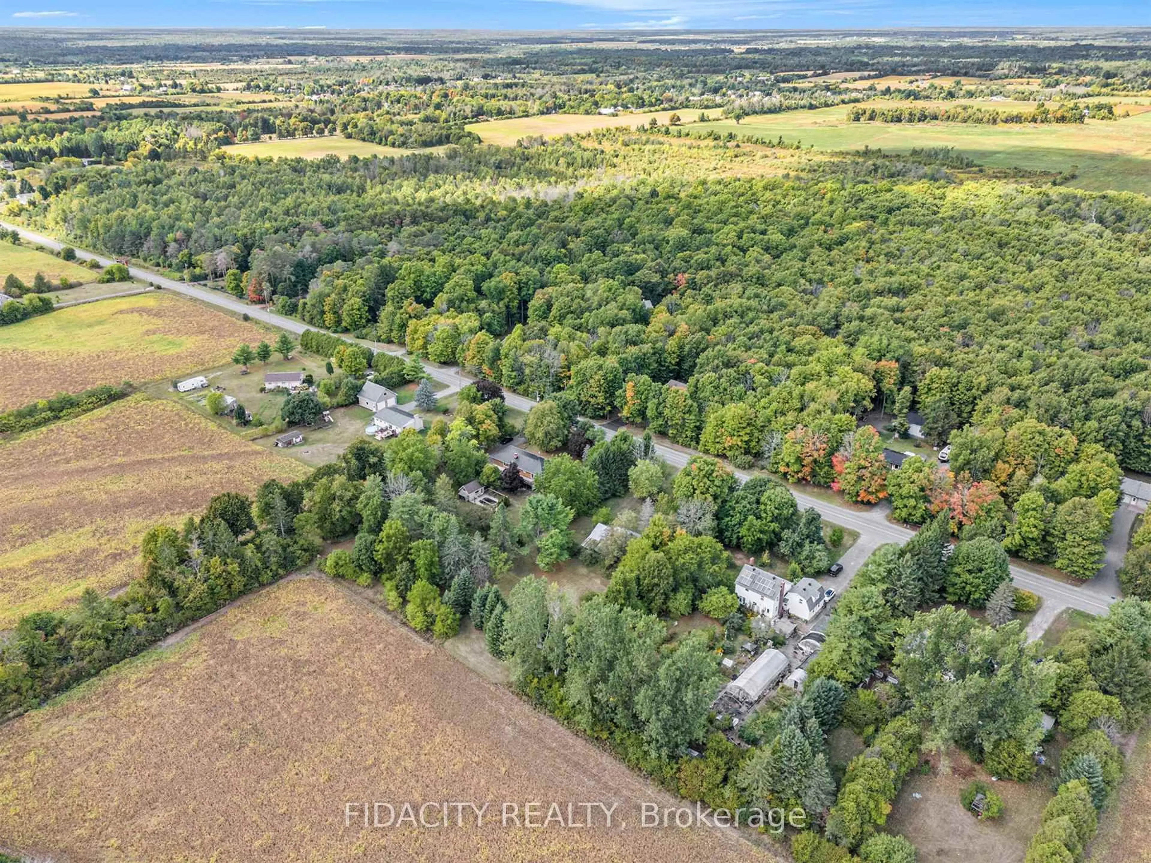A pic from outside/outdoor area/front of a property/back of a property/a pic from drone, forest/trees view for 1910 Beach Rd, North Grenville Ontario K0G 1S0