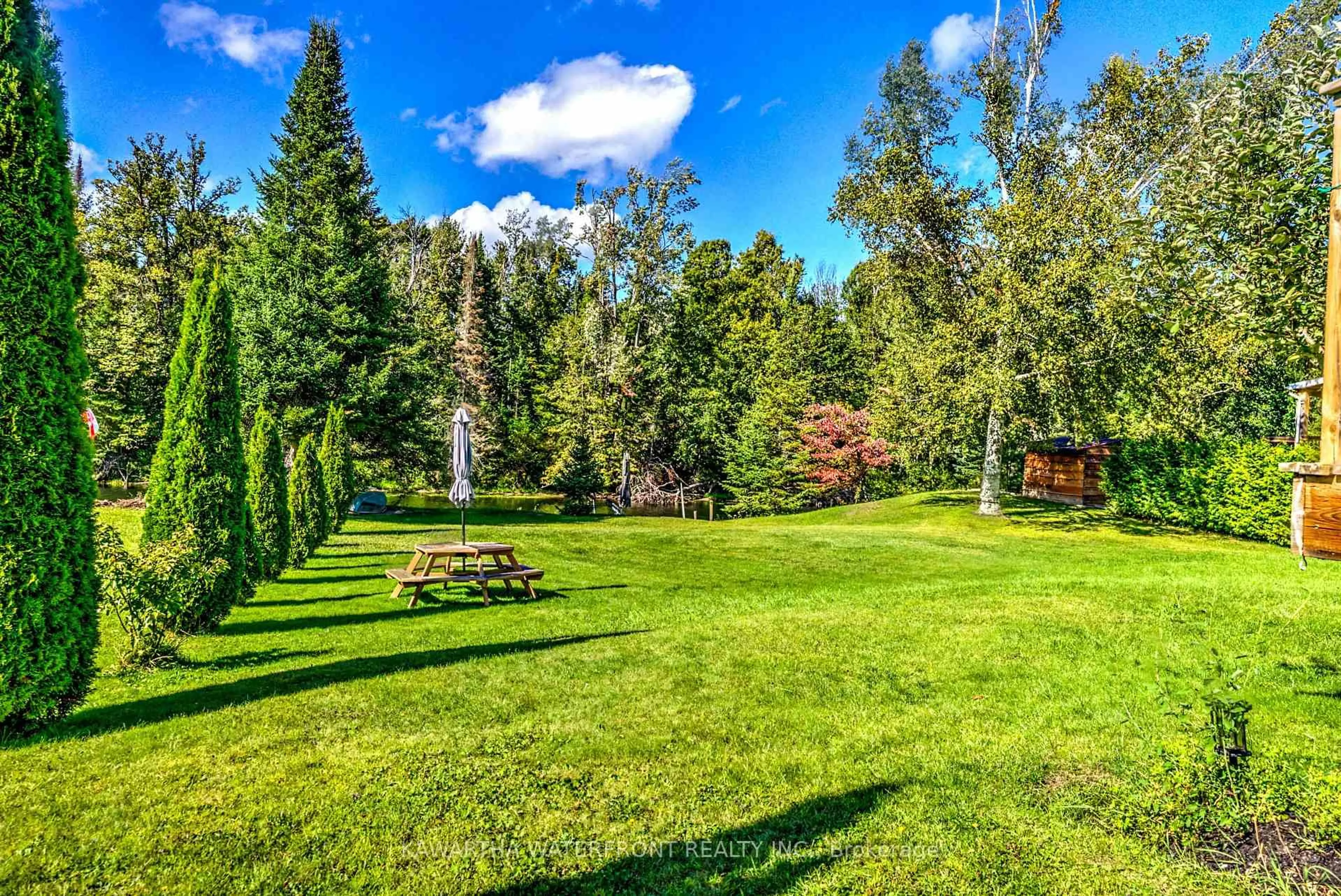 Patio, forest/trees view for 90 Kozy Kove Rd, Kawartha Lakes Ontario K0M 1C0