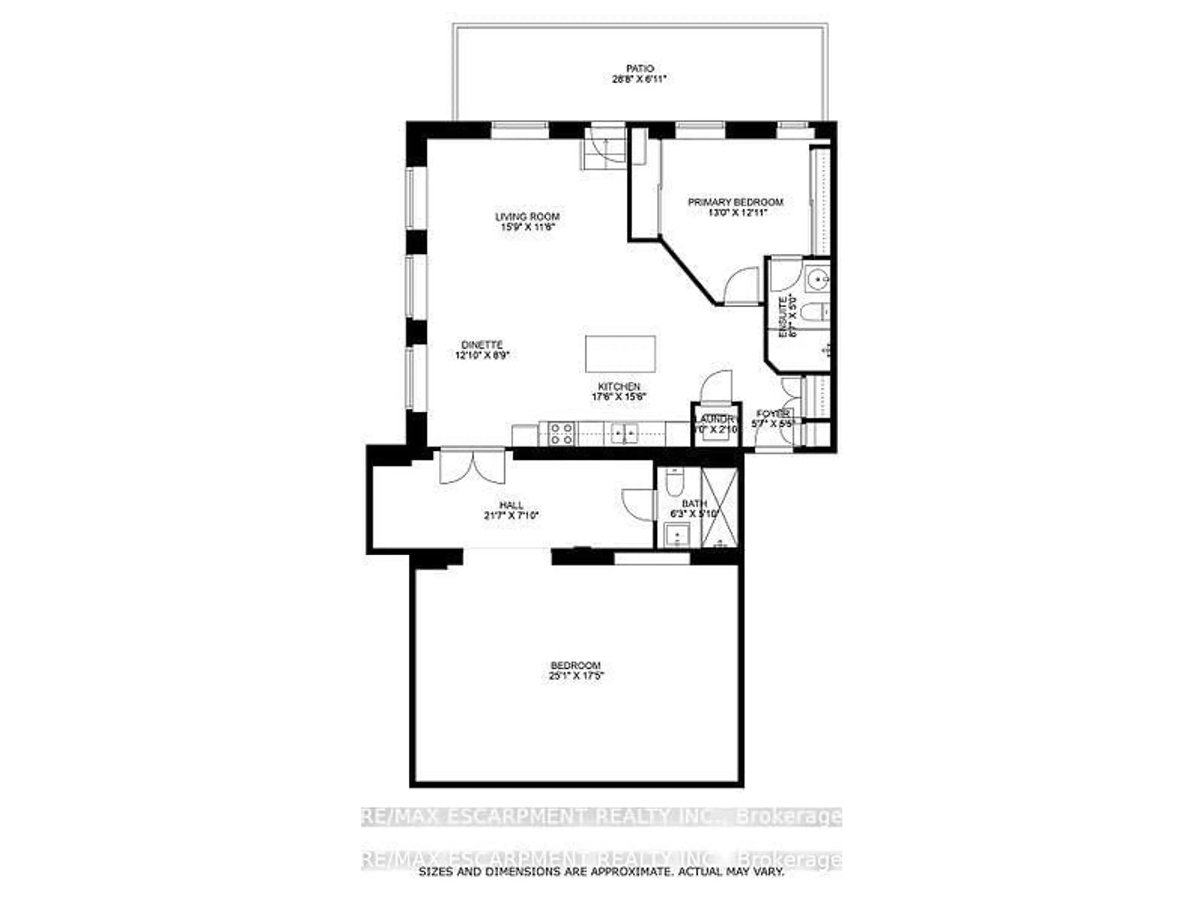 Floor plan for 200 Stinson St #104, Hamilton Ontario L8N 4J5