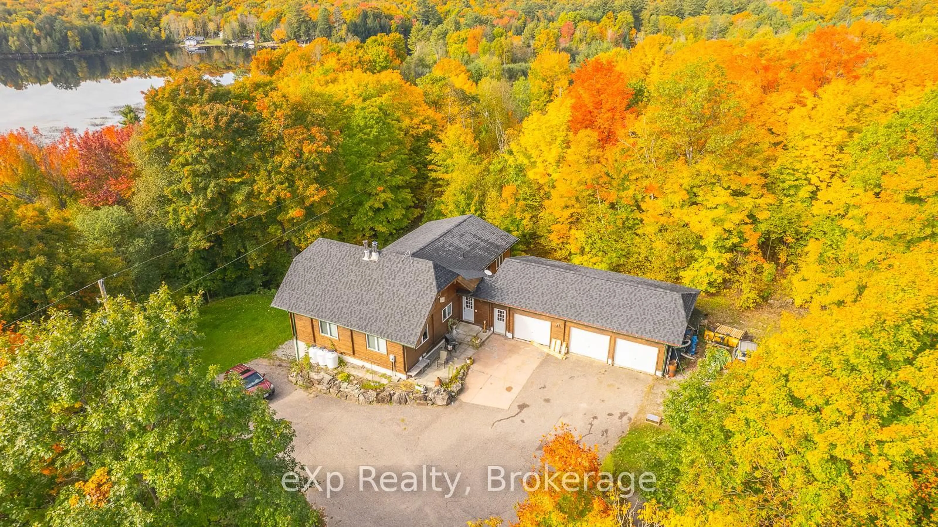 A pic from outside/outdoor area/front of a property/back of a property/a pic from drone, building for 5331 Hwy 124 Highway, Magnetawan Ontario P0A 1P0