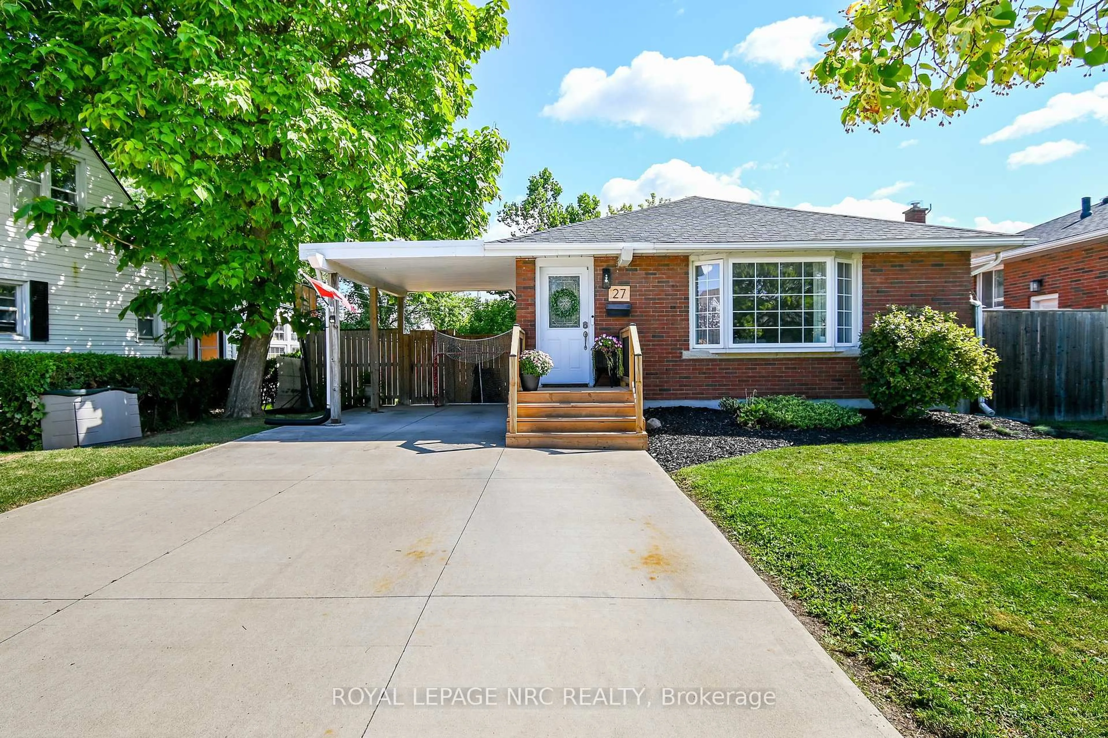 Home with brick exterior material, street for 27 Blain Pl, St. Catharines Ontario L2P 2R4